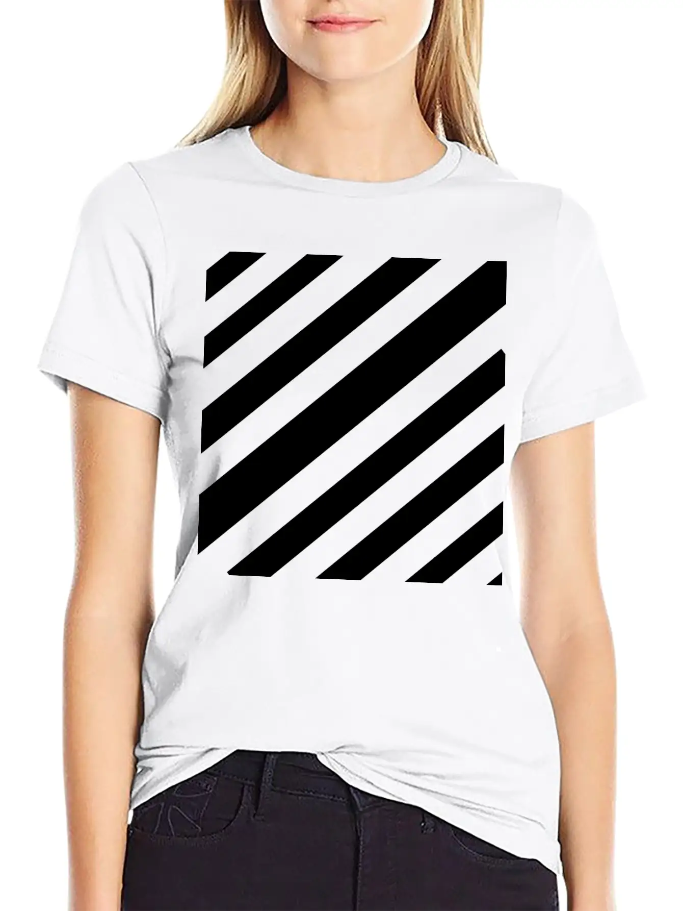 White Lines Design Unisex Casual T-Shirt – Clean Design For Daily Comfort