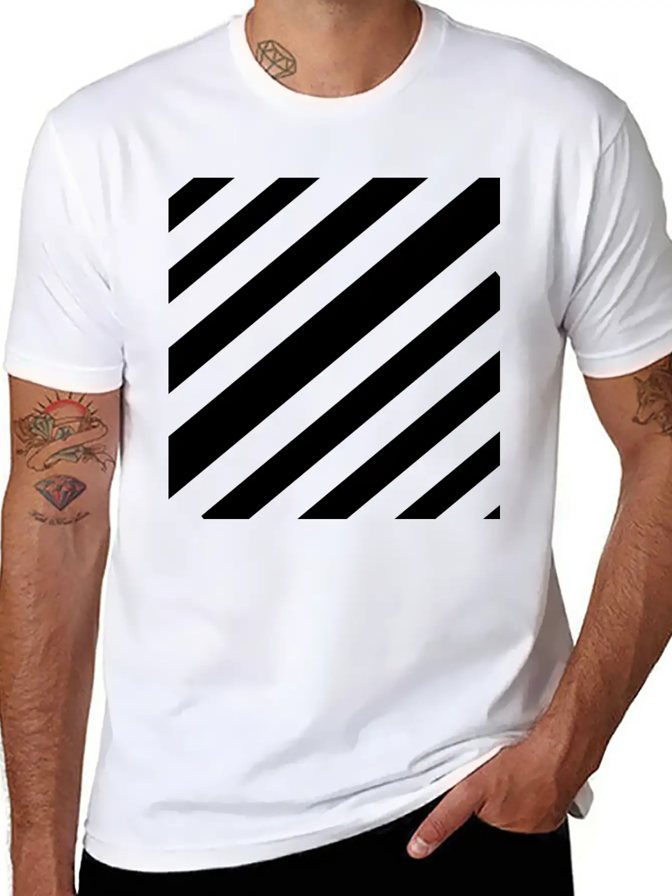 White Lines Design Unisex Casual T-Shirt – Clean Design For Daily Comfort