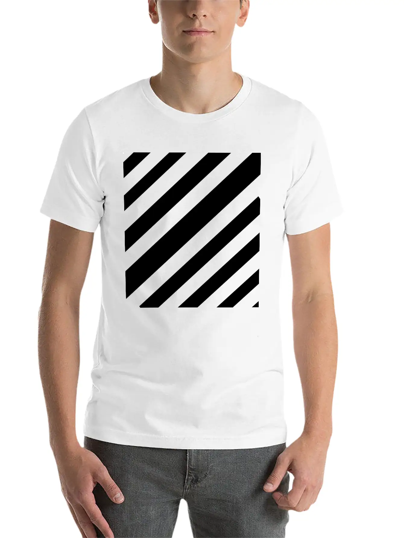 White Lines Design Unisex Casual T-Shirt – Clean Design For Daily Comfort