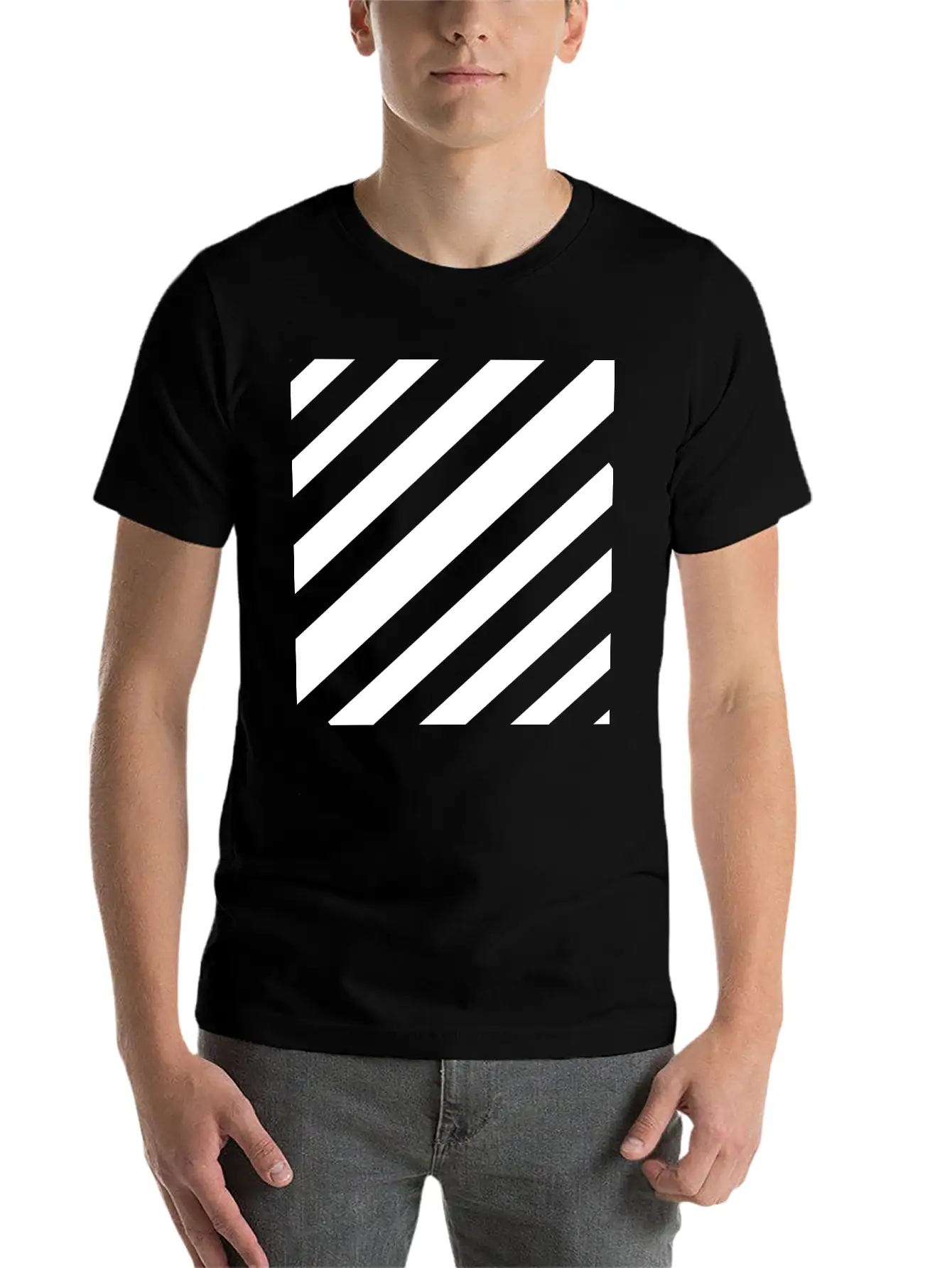 White Lines Design Unisex Casual T-Shirt – Clean Design For Daily Comfort