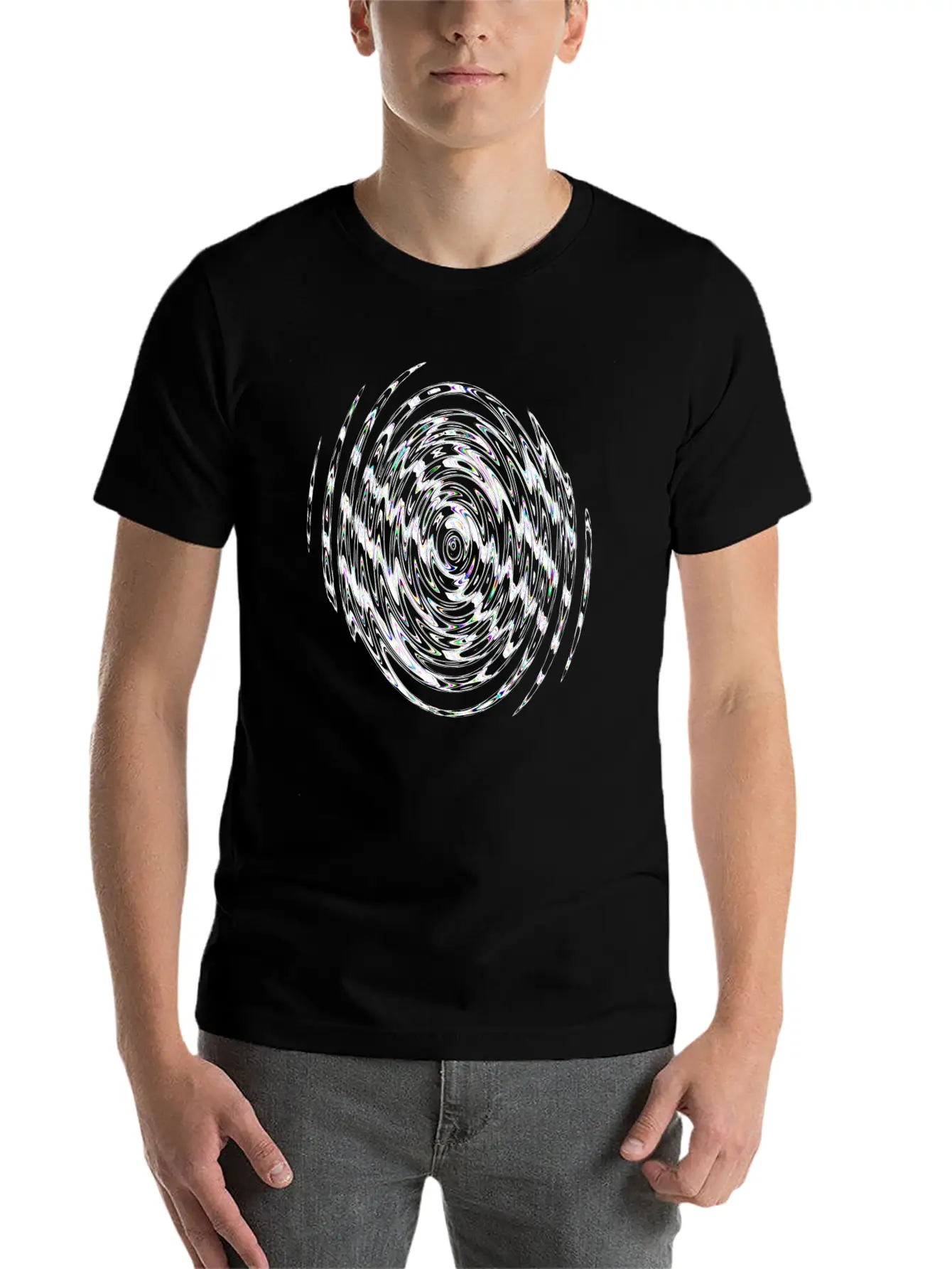 White Neon Vertebra Lightweight Cotton T-Shirt – Daily Comfort Graphic Shirt