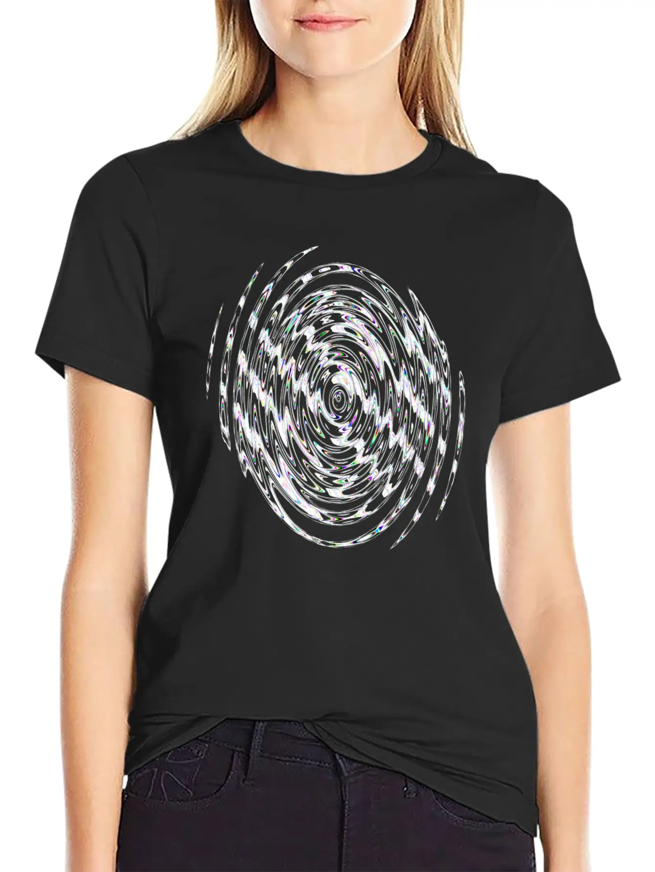 White Neon Vertebra Lightweight Cotton T-Shirt – Daily Comfort Graphic Shirt