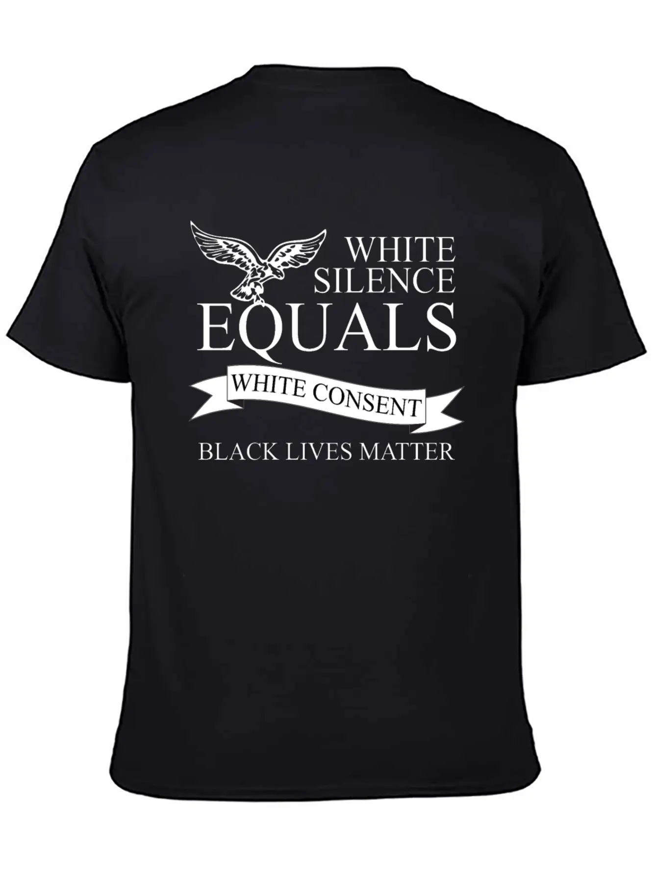 White Silence Equals Basic Graphic T-Shirt – Daily Comfort In Soft Cotton
