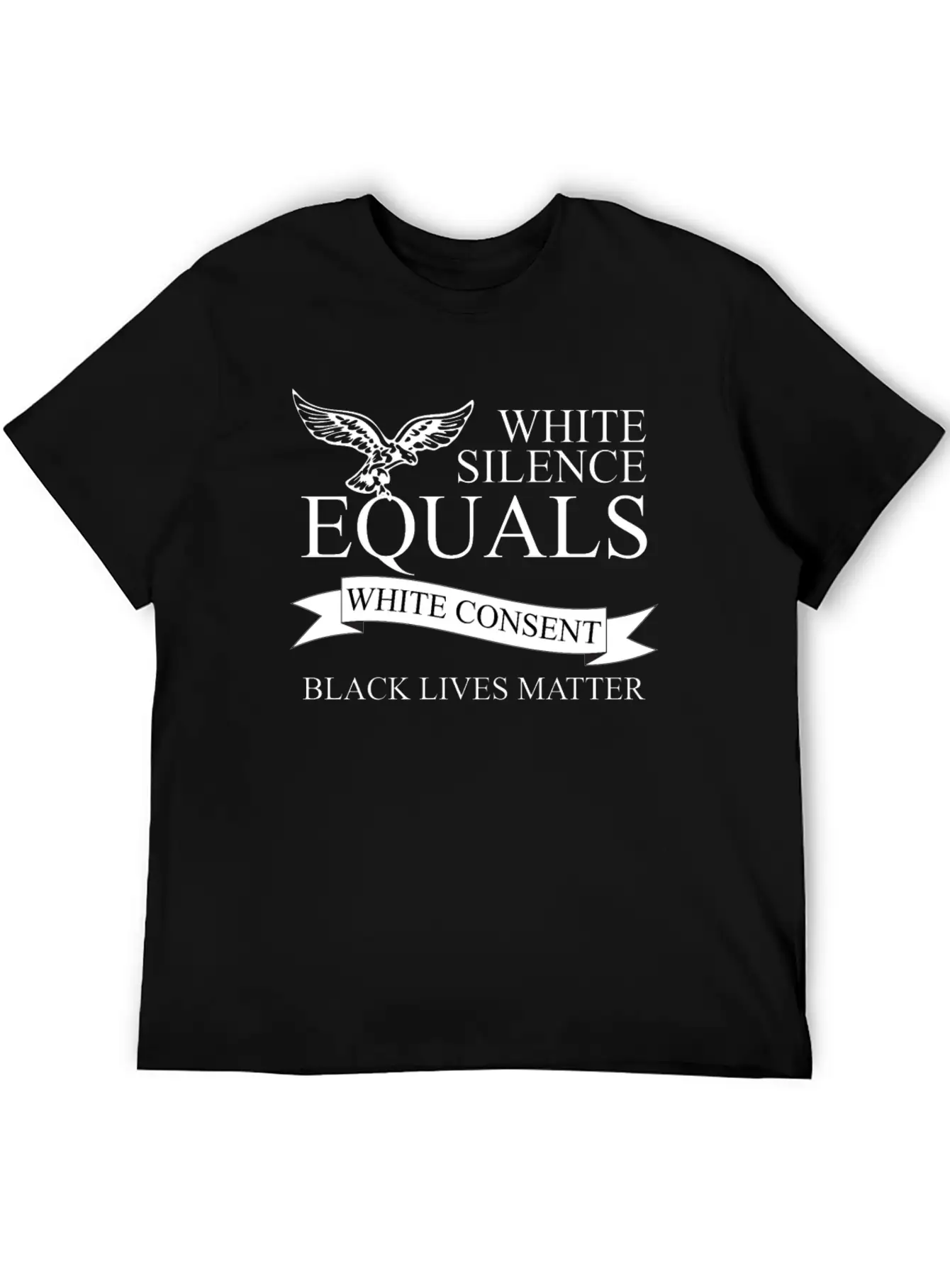 White Silence Equals Basic Graphic T-Shirt – Daily Comfort In Soft Cotton