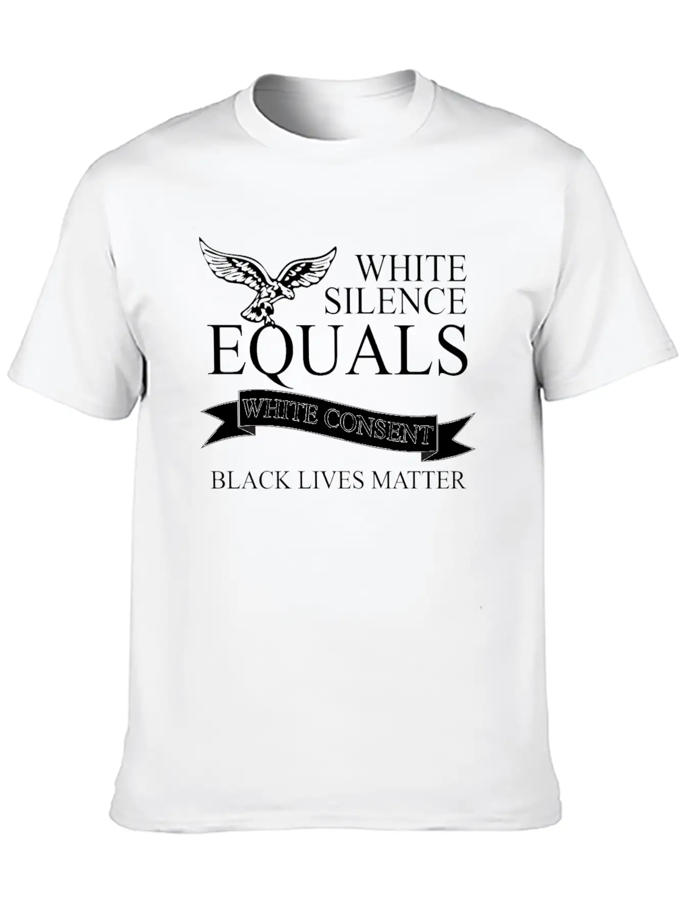 White Silence Equals Basic Graphic T-Shirt – Daily Comfort In Soft Cotton