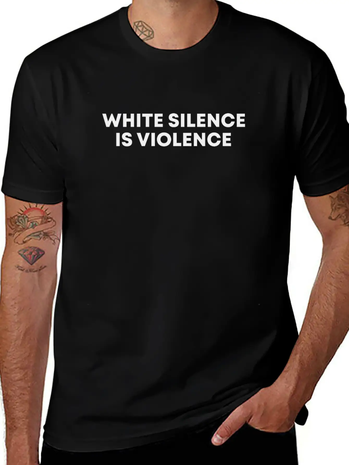 White Silence Is Violence Black Empowerment Gift Basic Graphic T-Shirt – Daily Comfort In Soft Cotton