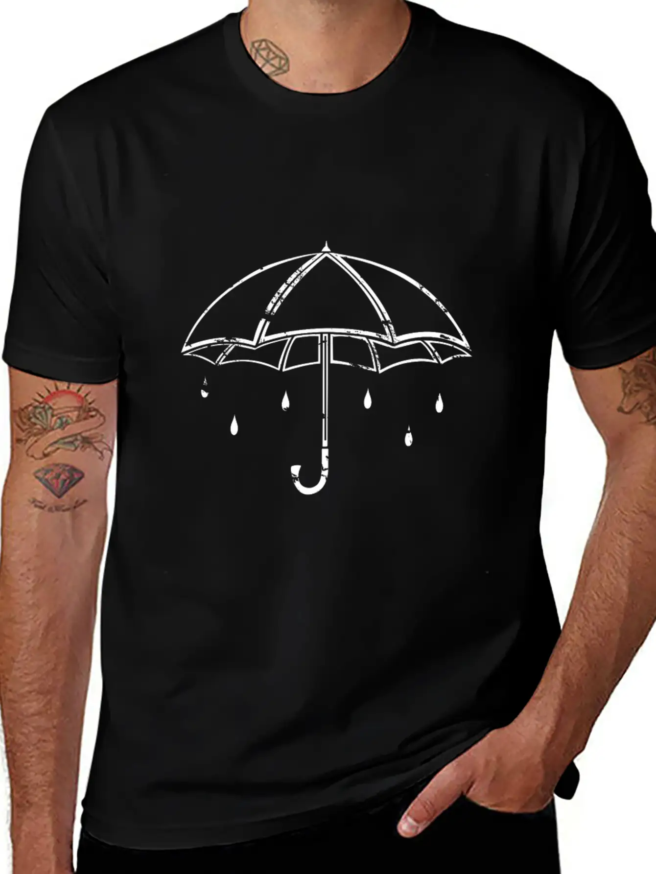 White Umbrella Gift Kids Rainy Weather Rain Modern Fit Casual T-Shirt – Clean And Versatile Design