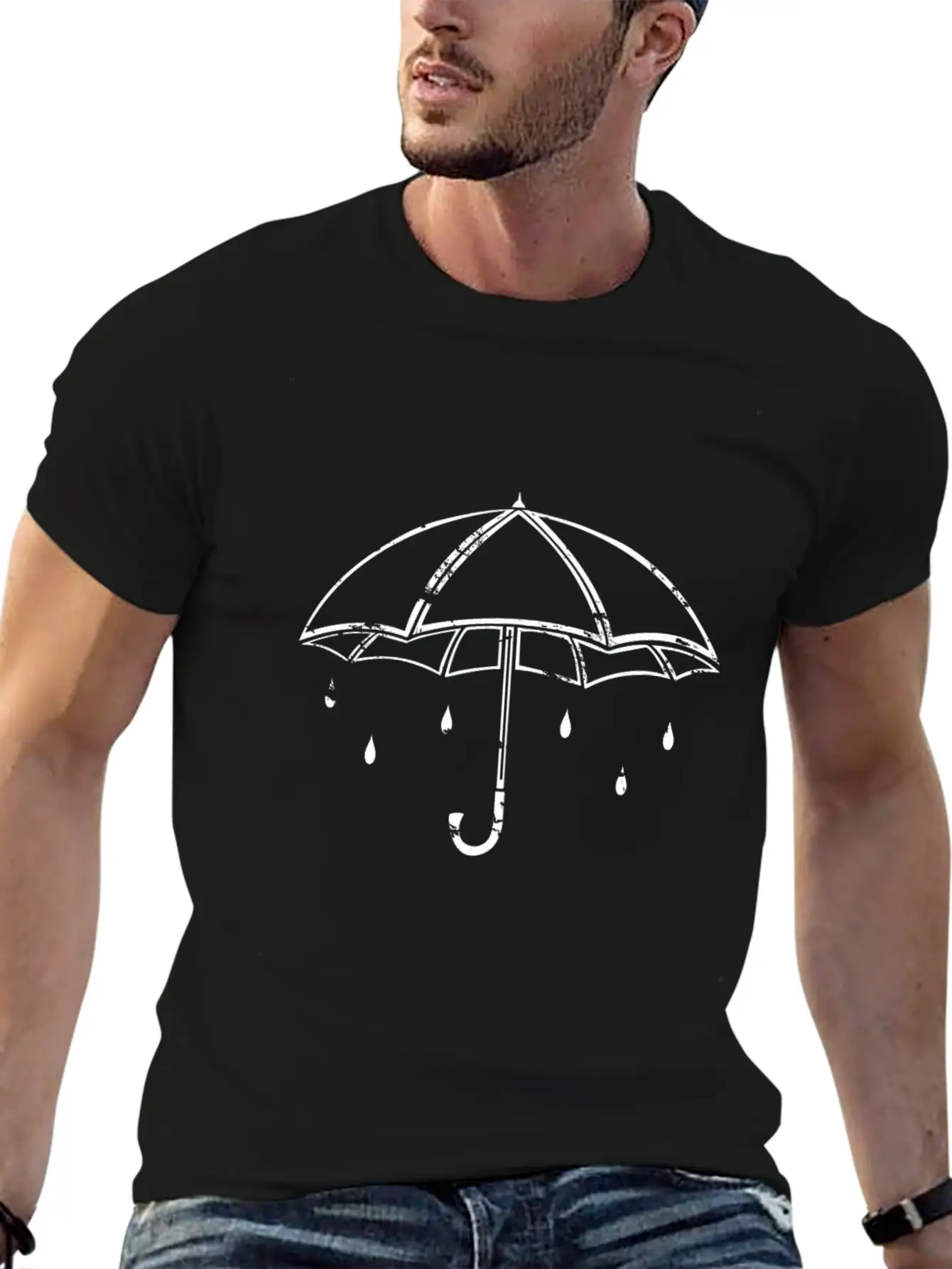 White Umbrella Gift Kids Rainy Weather Rain Modern Fit Casual T-Shirt – Clean And Versatile Design