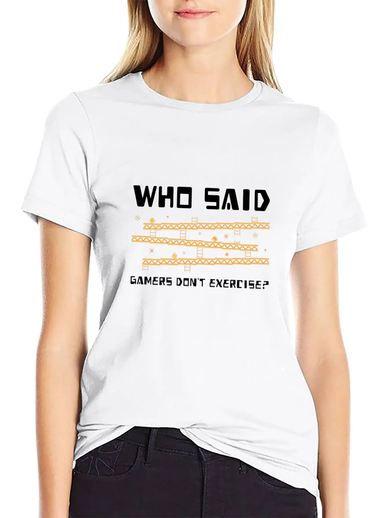 Who Said Gamers Don't Exercise? Lightweight Cotton T-Shirt – Daily Comfort Graphic Shirt