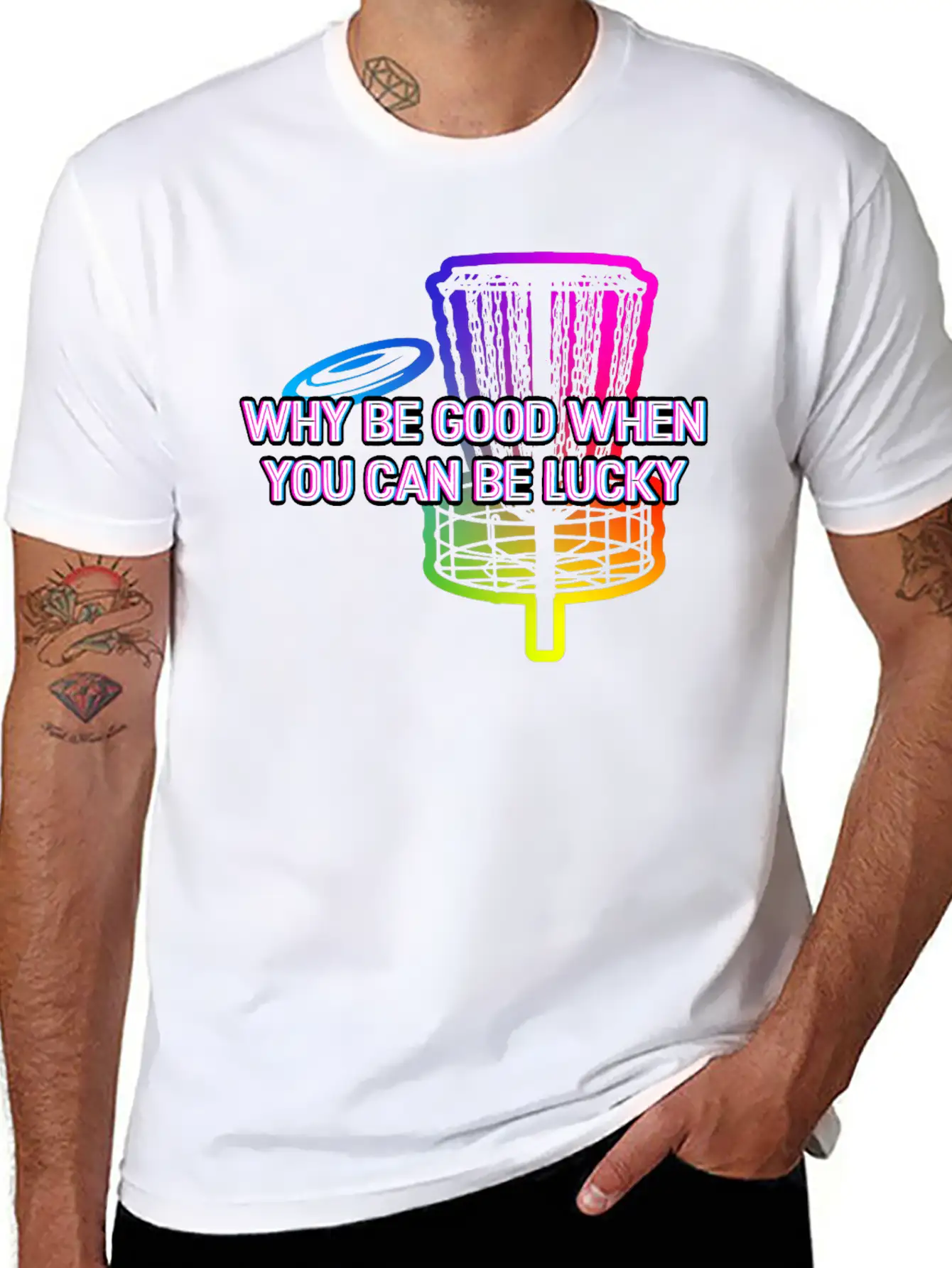 Why Be Good When You Can Be Lucky Disc Golf Lightweight Cotton T-Shirt – Daily Comfort Graphic Shirt