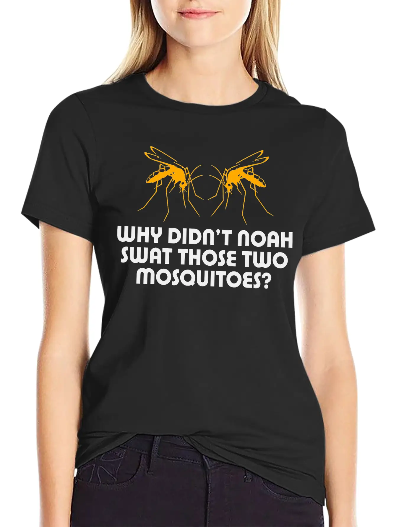 Why Did'nt Noah Swat Those Two Mosquitoes? Lightweight Cotton T-Shirt – Daily Comfort Graphic Shirt