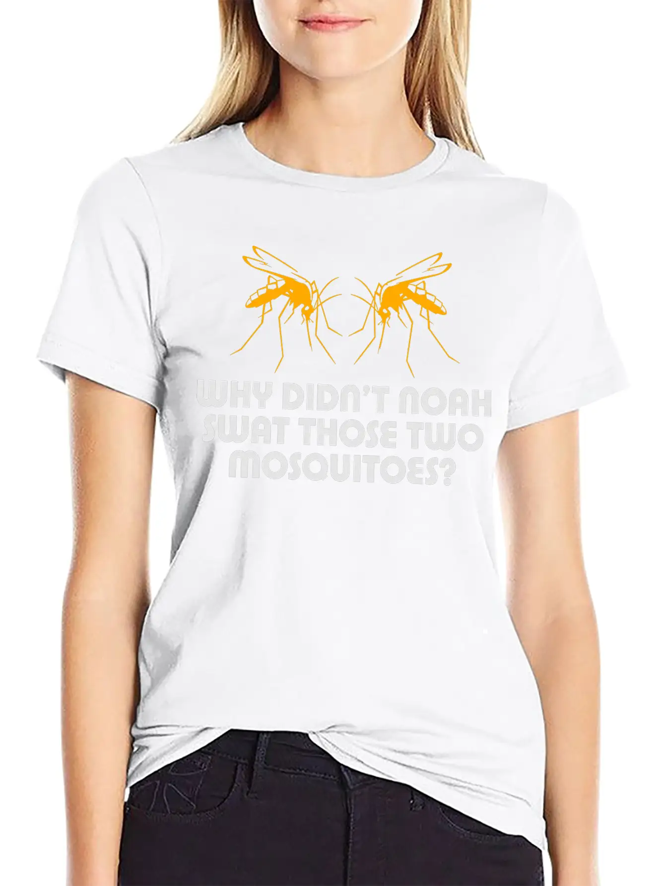 Why Did'nt Noah Swat Those Two Mosquitoes? Lightweight Cotton T-Shirt – Daily Comfort Graphic Shirt