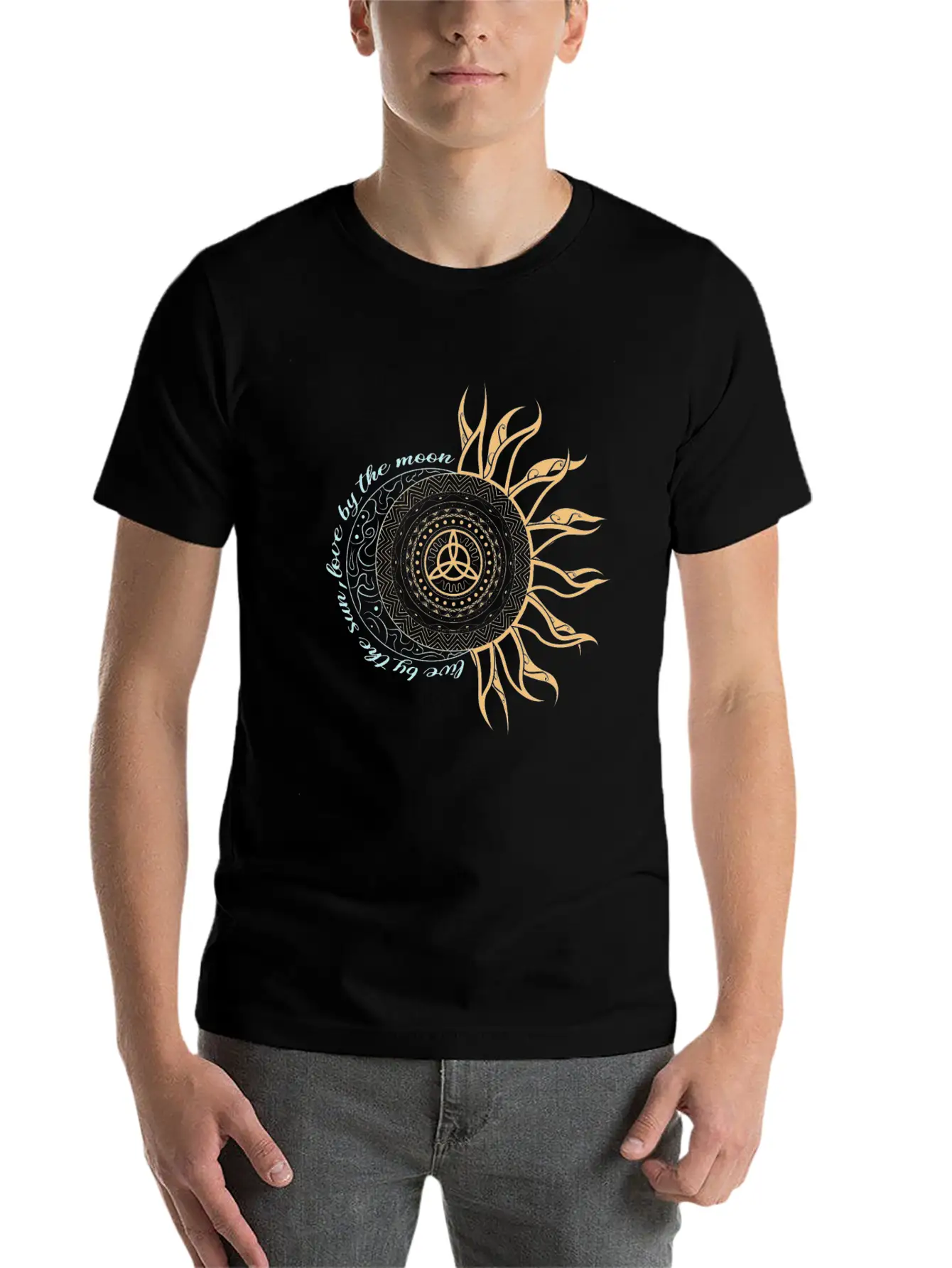 Wicca Witch Pagan Live By Sun Love By The Moon Classic Fit Graphic Tee For Daily Comfort – Unisex Cotton Shirt