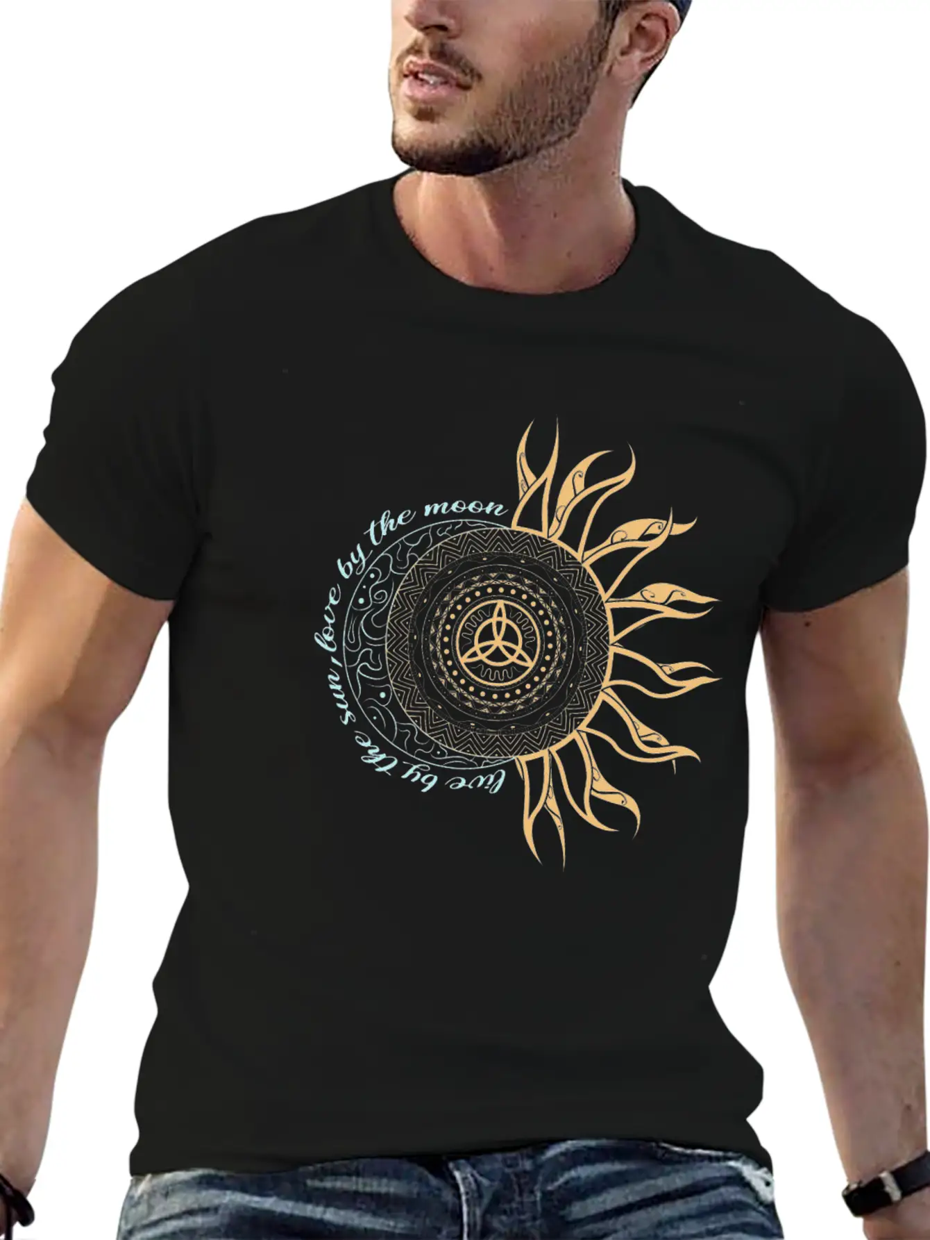 Wicca Witch Pagan Live By Sun Love By The Moon Classic Fit Graphic Tee For Daily Comfort – Unisex Cotton Shirt