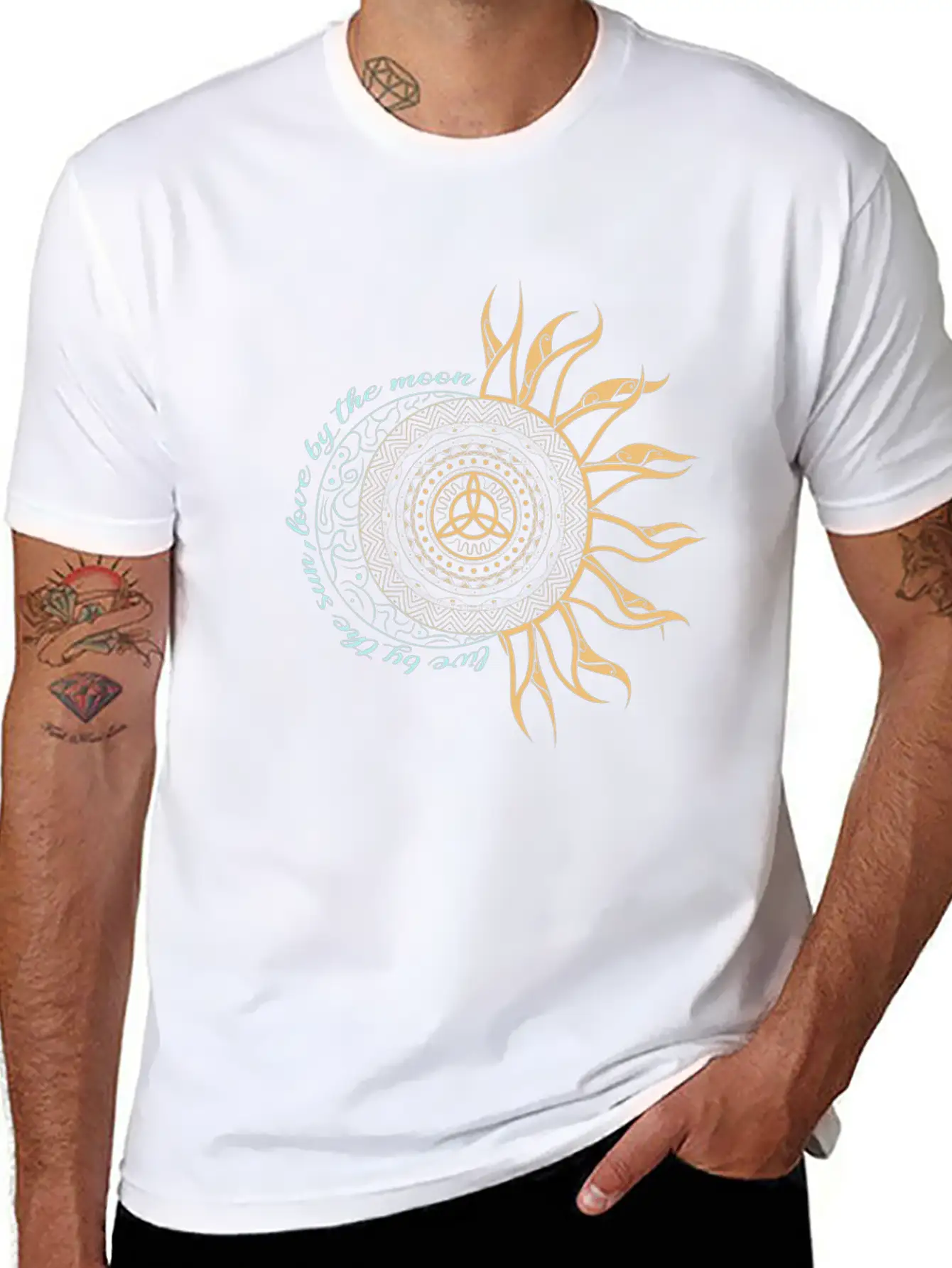 Wicca Witch Pagan Live By Sun Love By The Moon Classic Fit Graphic Tee For Daily Comfort – Unisex Cotton Shirt