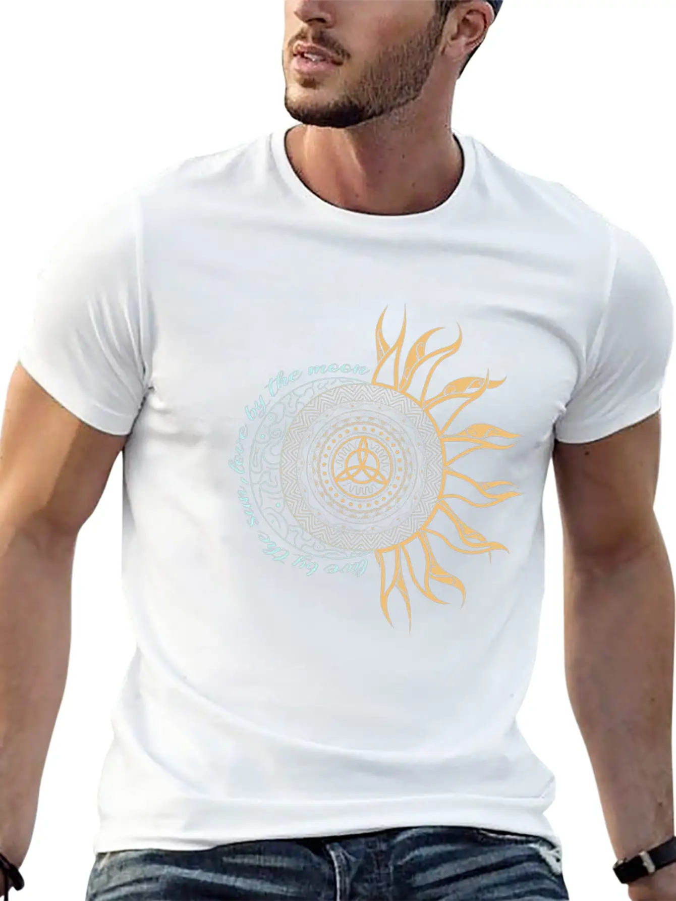 Wicca Witch Pagan Live By Sun Love By The Moon Classic Fit Graphic Tee For Daily Comfort – Unisex Cotton Shirt