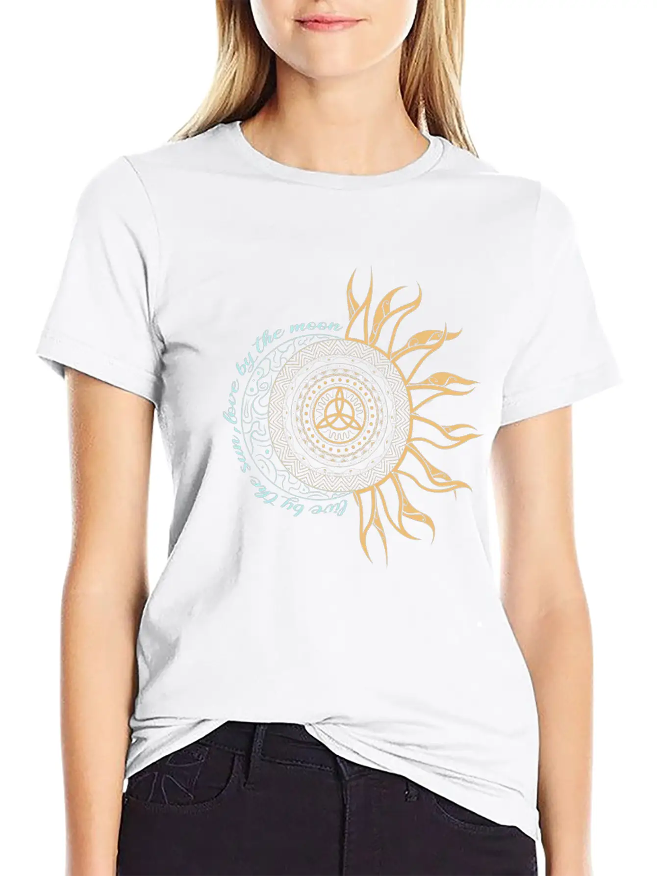 Wicca Witch Pagan Live By Sun Love By The Moon Classic Fit Graphic Tee For Daily Comfort – Unisex Cotton Shirt