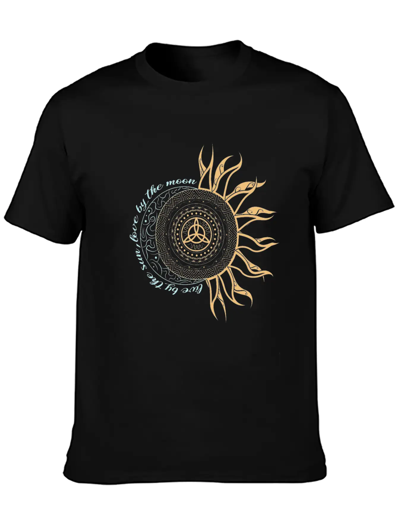 Wicca Witch Pagan Live By Sun Love By The Moon Classic Fit Graphic Tee For Daily Comfort – Unisex Cotton Shirt