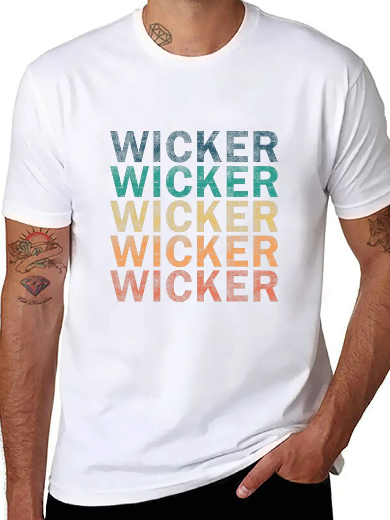 Wicker Name T Shirt - Wicker Vintage Retro Name Gi Lightweight Cotton T-Shirt – Daily Comfort Graphic Shirt