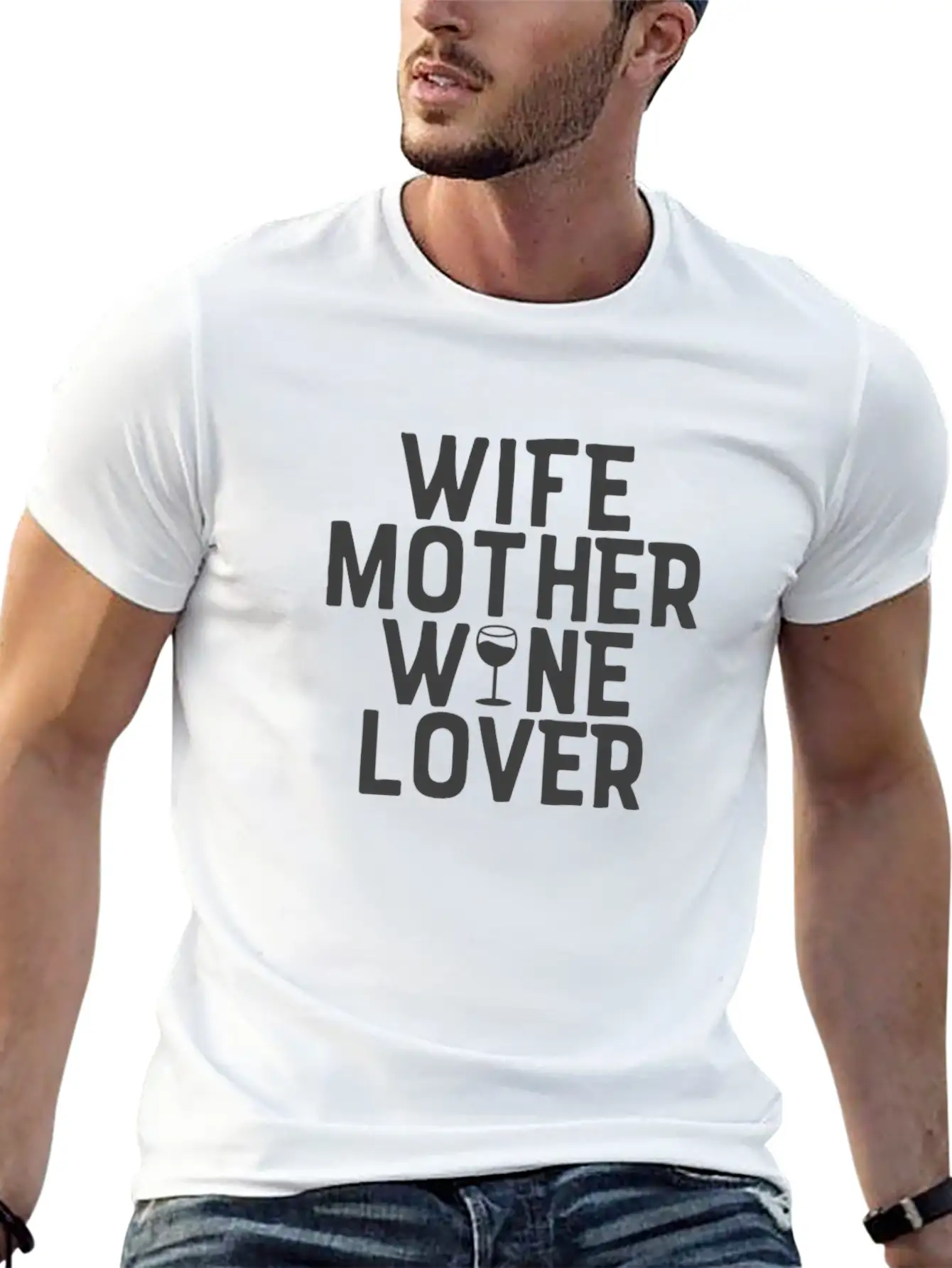 Wife Mother Wine Lover Design Perfect For Mom Lightweight Cotton T-Shirt – Daily Comfort Graphic Shirt