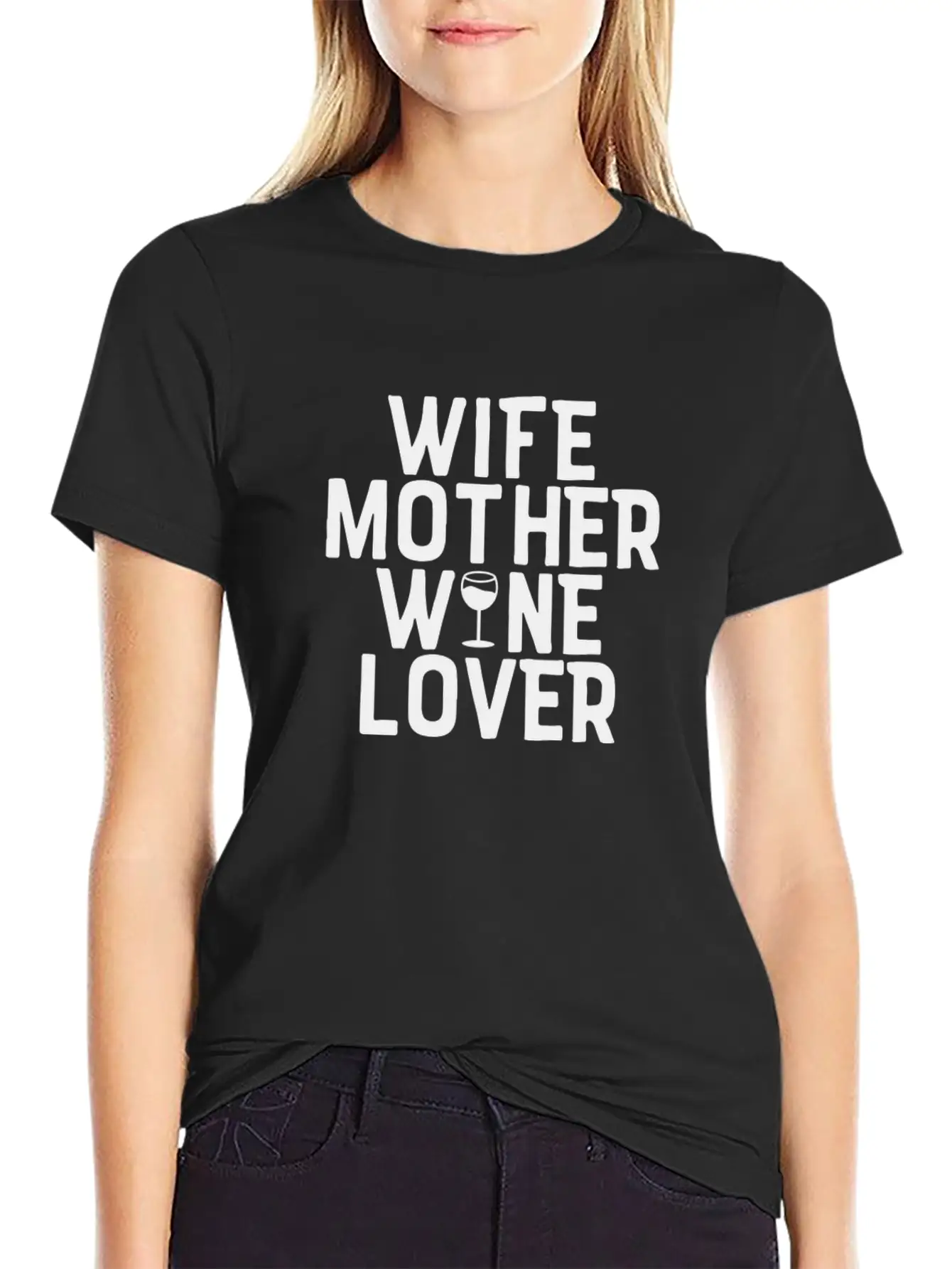 Wife Mother Wine Lover Design Perfect For Mom Lightweight Cotton T-Shirt – Daily Comfort Graphic Shirt