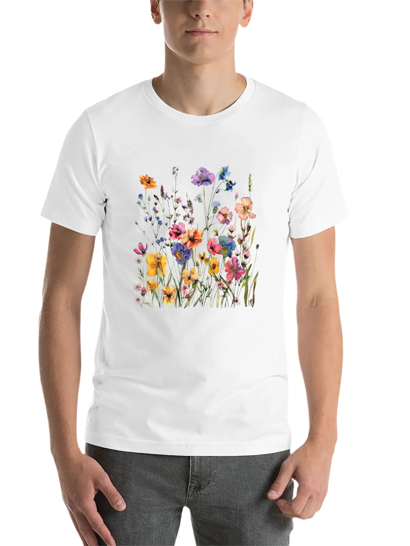 Wild Flowers Modern Fit Casual T-Shirt – Clean And Versatile Design