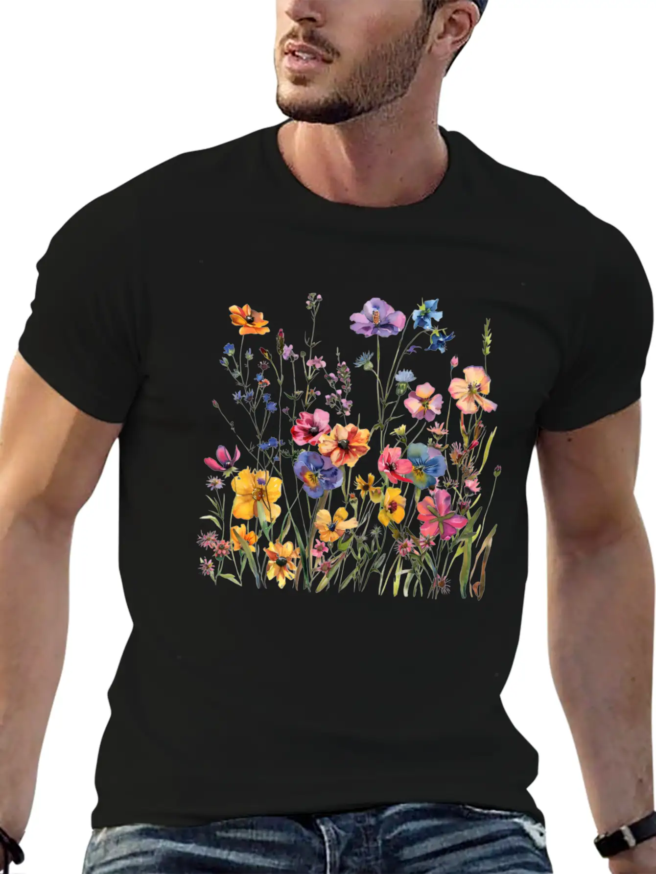 Wild Flowers Modern Fit Casual T-Shirt – Clean And Versatile Design