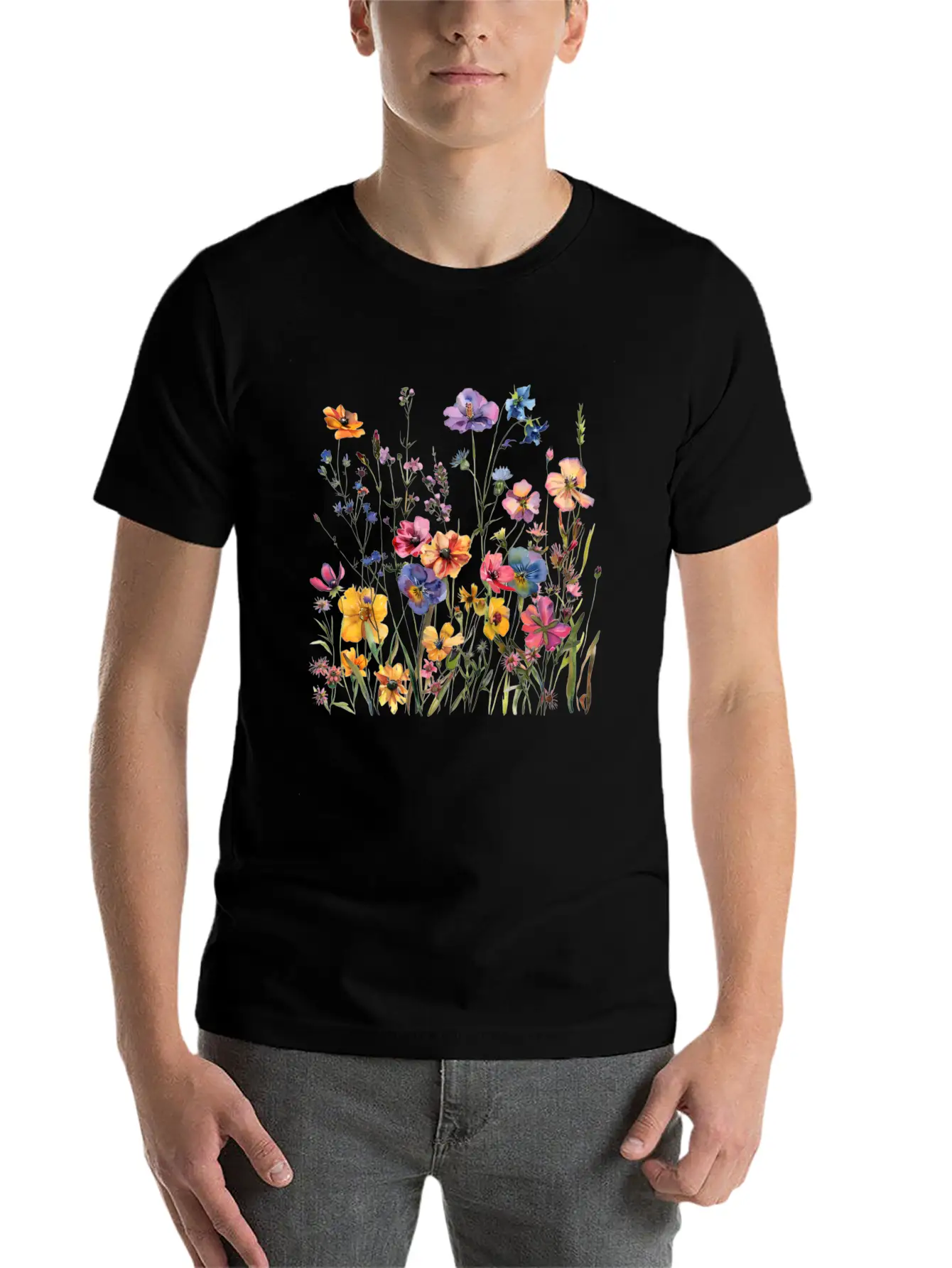 Wild Flowers Modern Fit Casual T-Shirt – Clean And Versatile Design