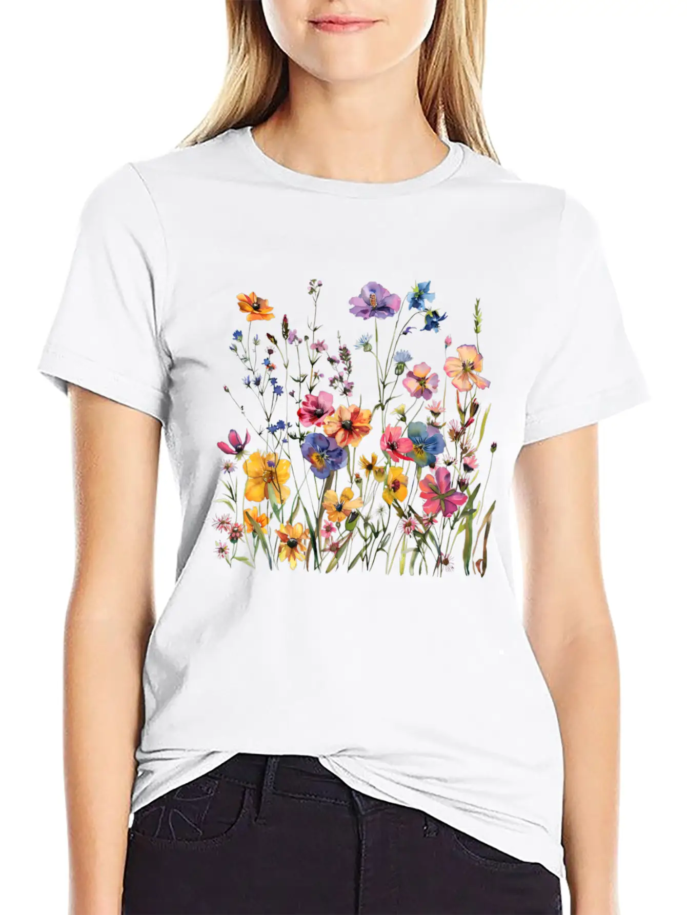 Wild Flowers Modern Fit Casual T-Shirt – Clean And Versatile Design