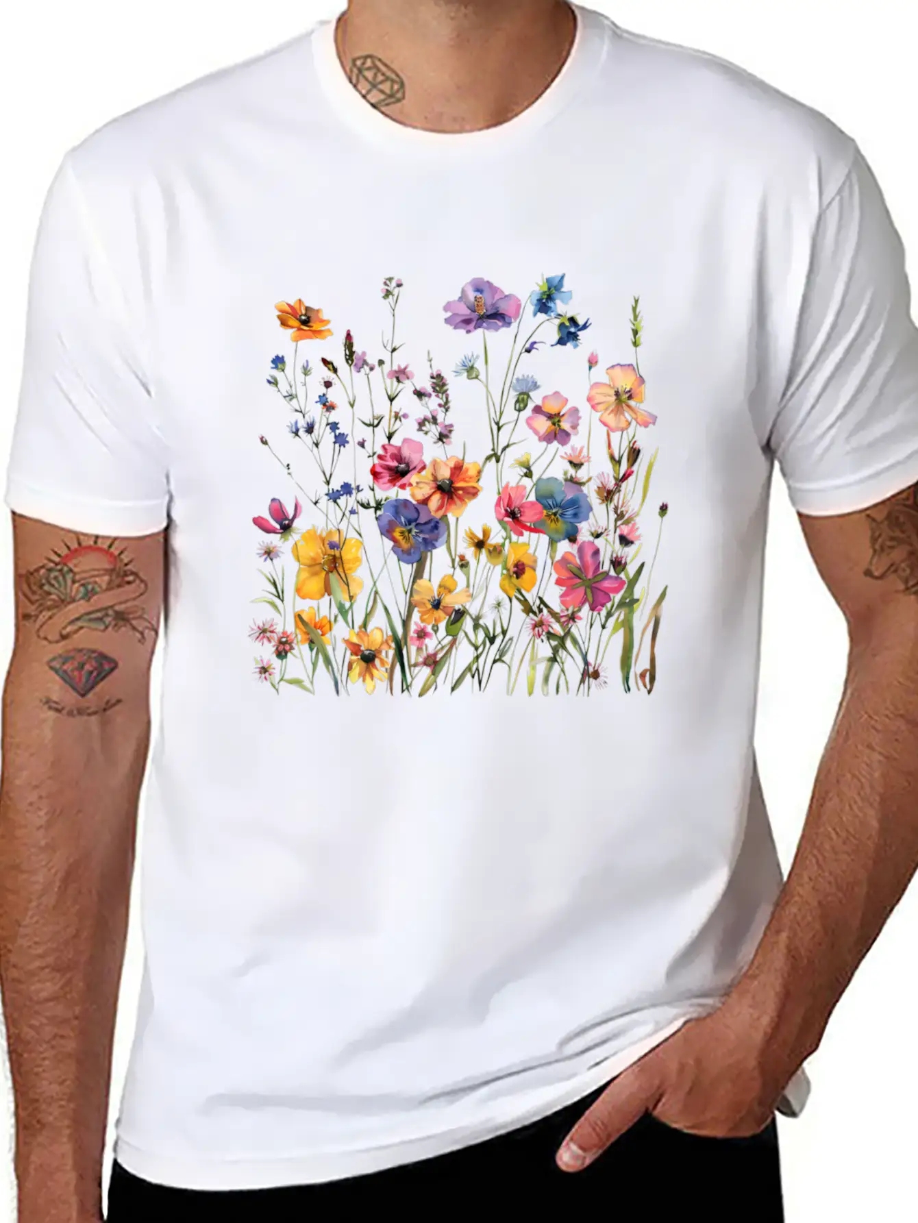 Wild Flowers Modern Fit Casual T-Shirt – Clean And Versatile Design