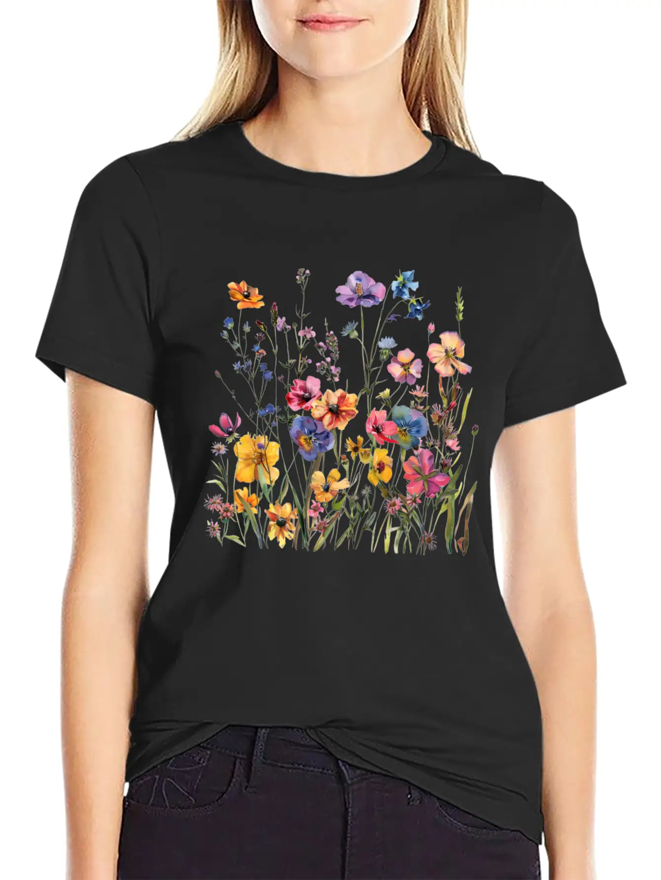 Wild Flowers Modern Fit Casual T-Shirt – Clean And Versatile Design