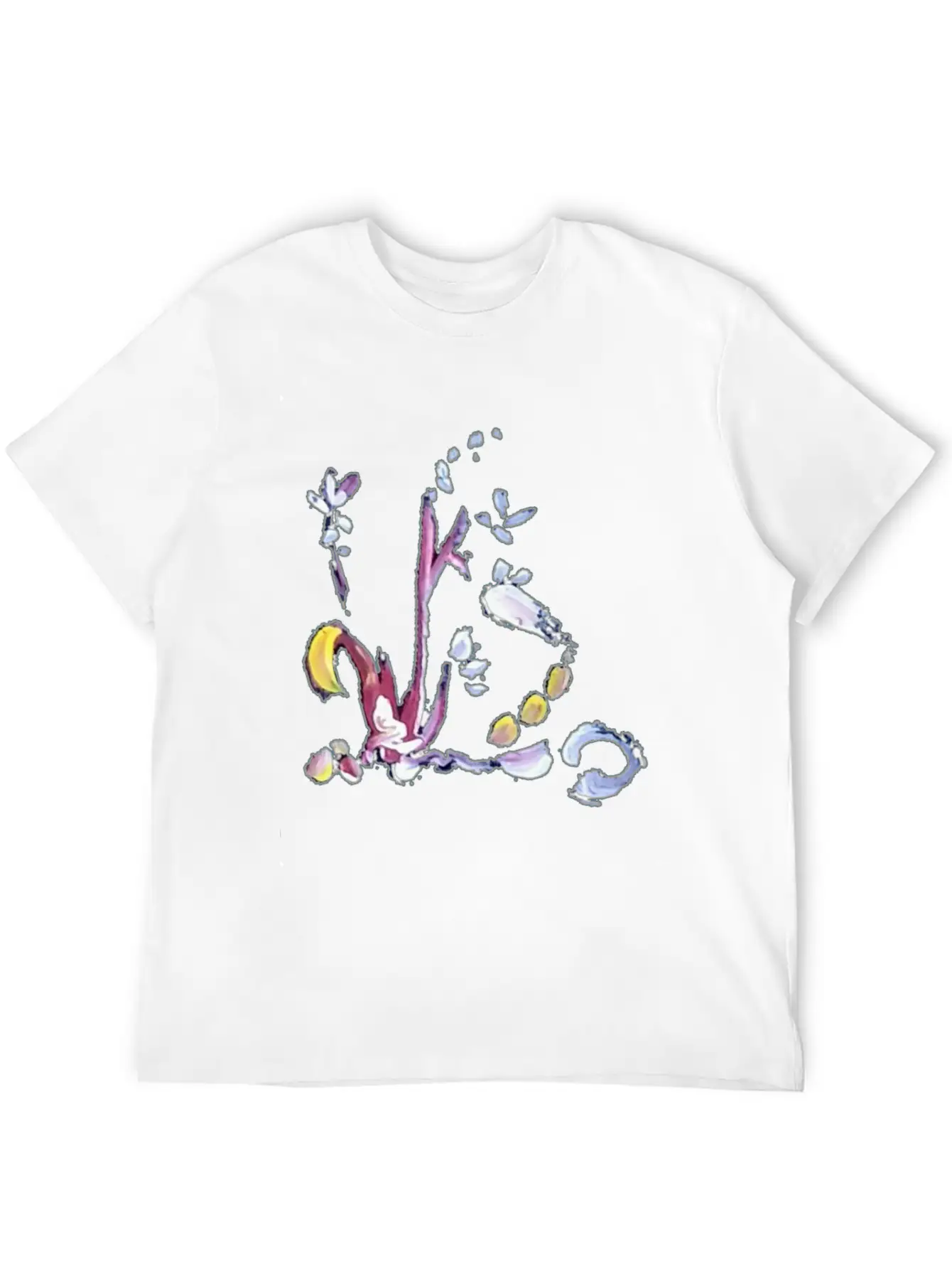 Wild Little Flowers In Acrylic Paint Artistic Spri Lightweight Cotton T-Shirt – Daily Comfort Graphic Shirt