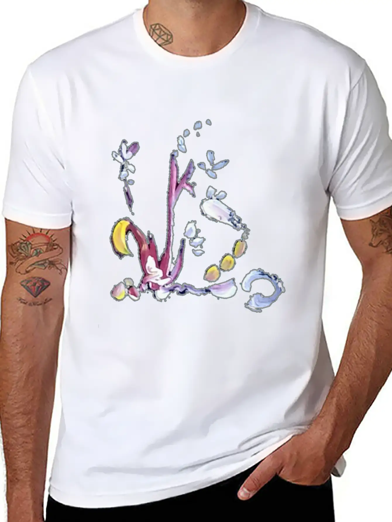Wild Little Flowers In Acrylic Paint Artistic Spri Lightweight Cotton T-Shirt – Daily Comfort Graphic Shirt