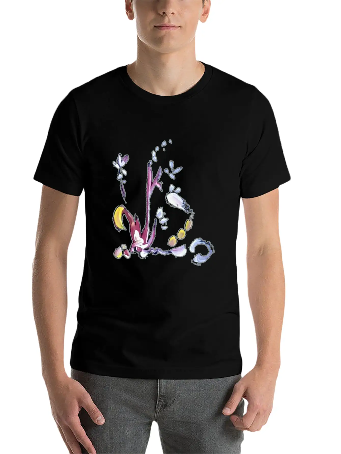 Wild Little Flowers In Acrylic Paint Artistic Spri Lightweight Cotton T-Shirt – Daily Comfort Graphic Shirt