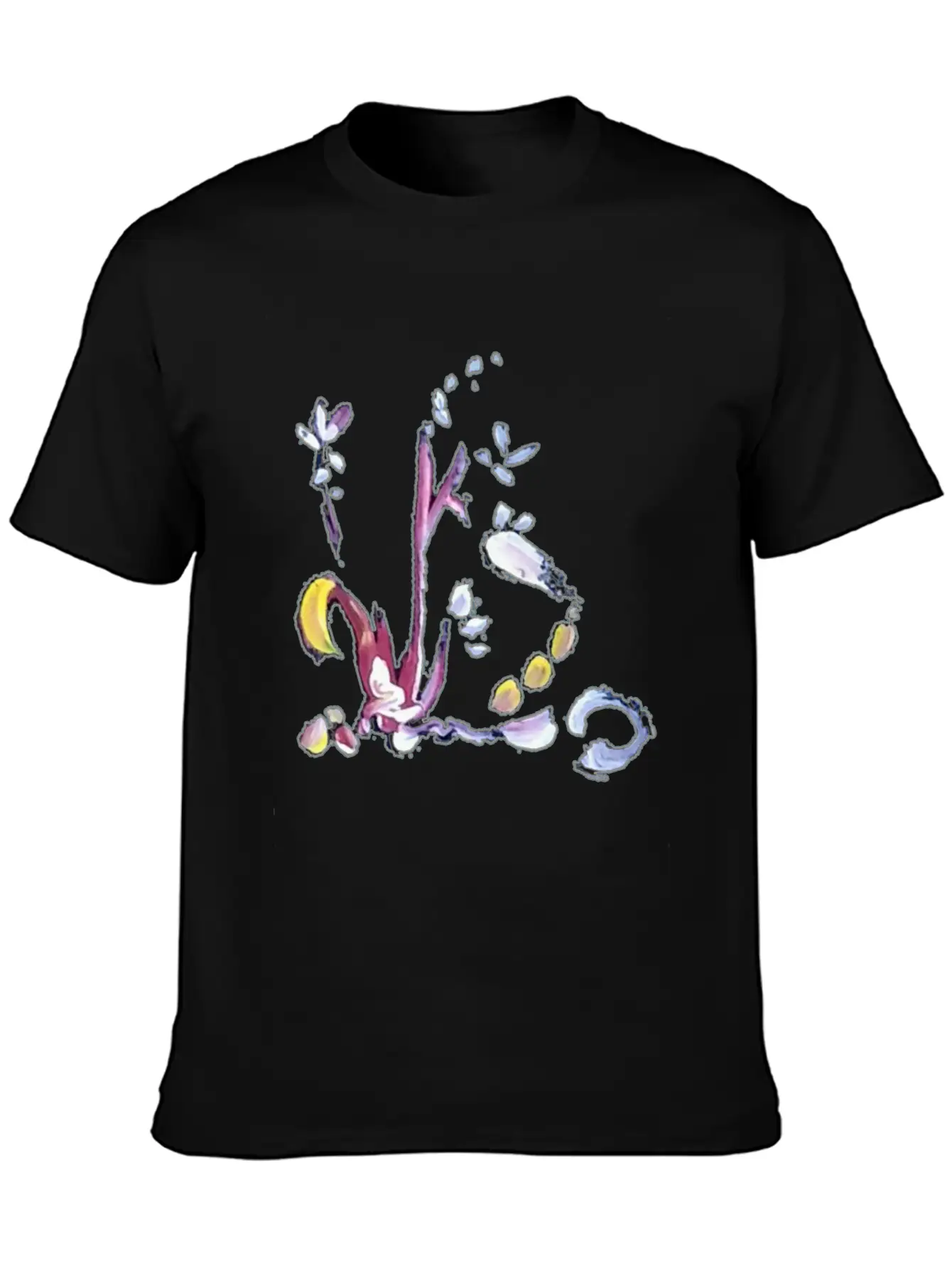 Wild Little Flowers In Acrylic Paint Artistic Spri Lightweight Cotton T-Shirt – Daily Comfort Graphic Shirt