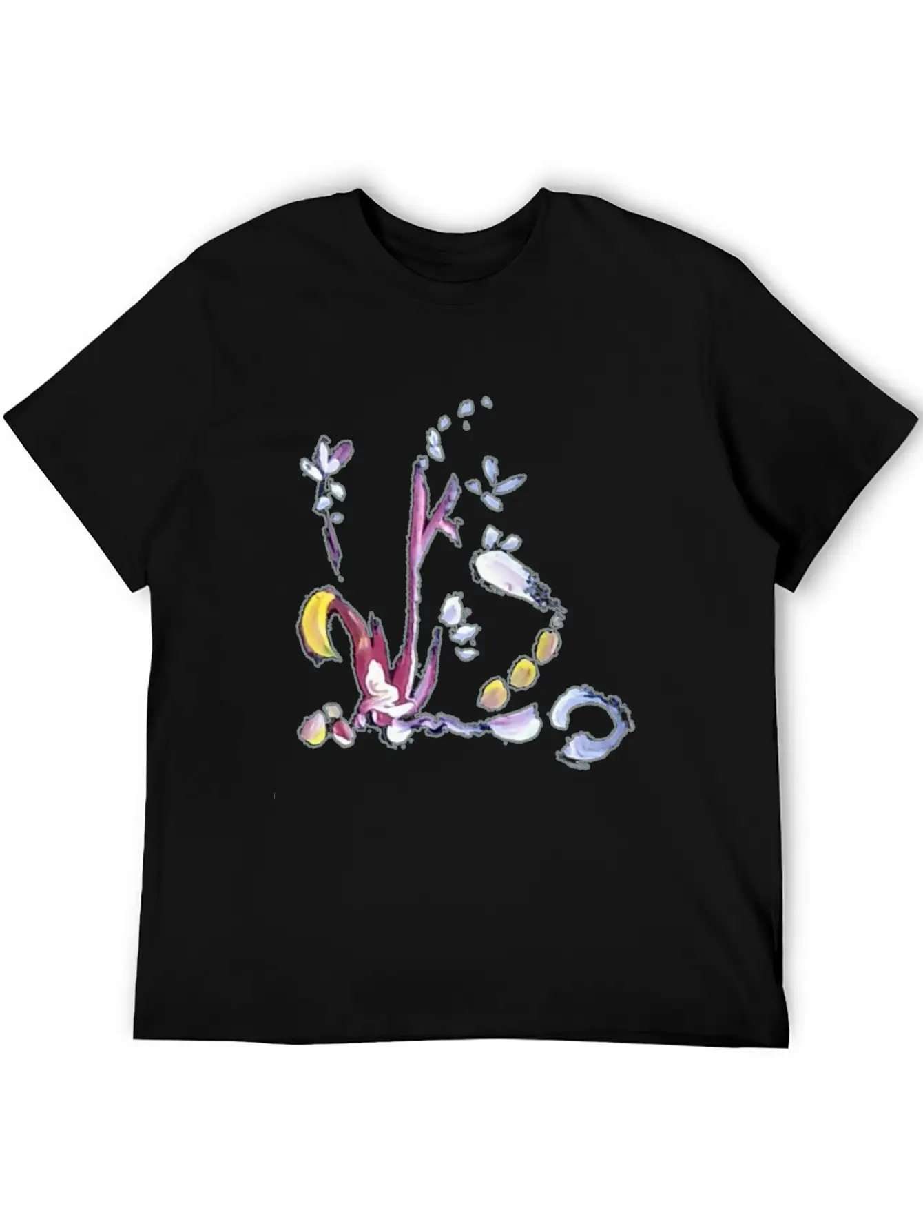 Wild Little Flowers In Acrylic Paint Artistic Spri Lightweight Cotton T-Shirt – Daily Comfort Graphic Shirt