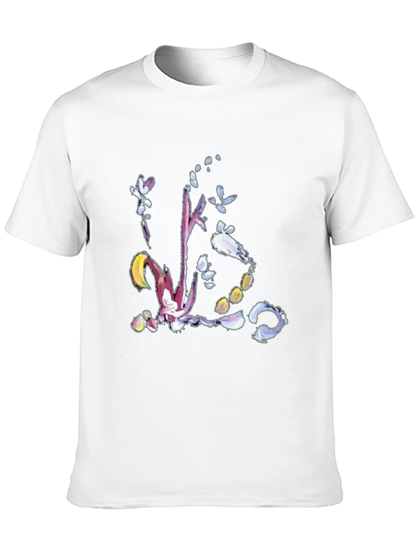 Wild Little Flowers In Acrylic Paint Artistic Spri Lightweight Cotton T-Shirt – Daily Comfort Graphic Shirt