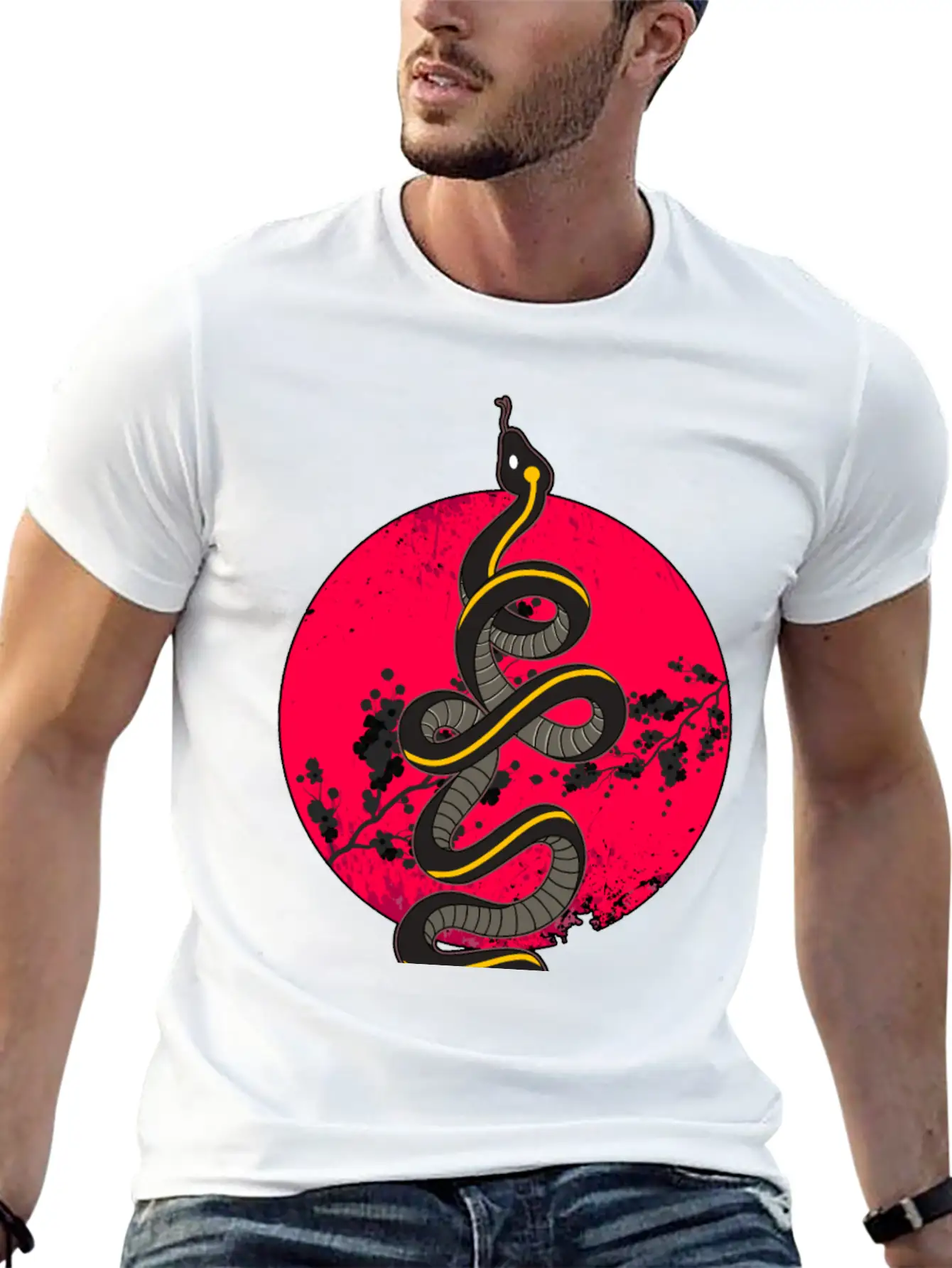 Wild Snake Tattoo Unisex Casual T-Shirt – Clean Design For Daily Comfort