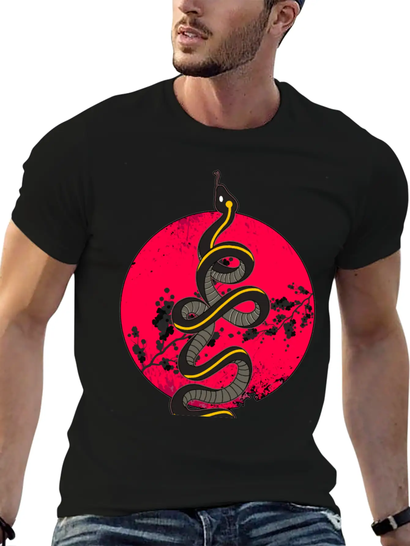 Wild Snake Tattoo Unisex Casual T-Shirt – Clean Design For Daily Comfort