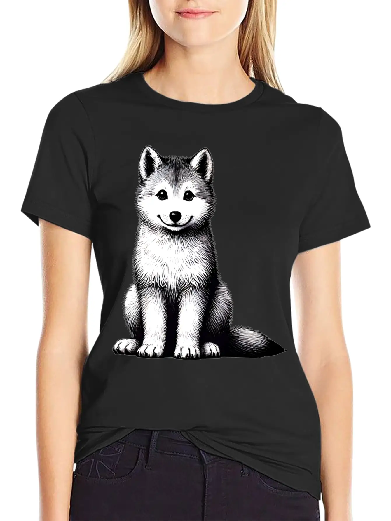 Wild Spirit - Majestic Wolf Companion TSQ Relaxed Everyday Tee – Lightweight And Durable Cotton