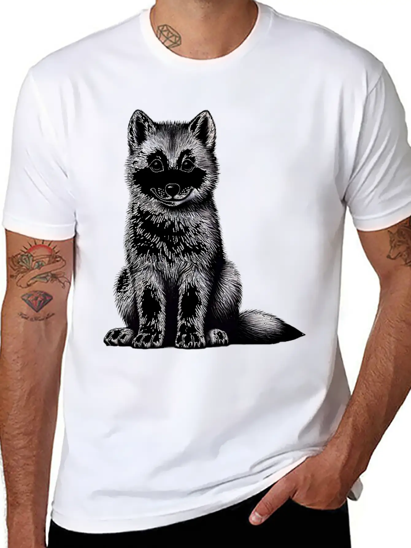 Wild Spirit - Majestic Wolf Companion TSQ Relaxed Everyday Tee – Lightweight And Durable Cotton