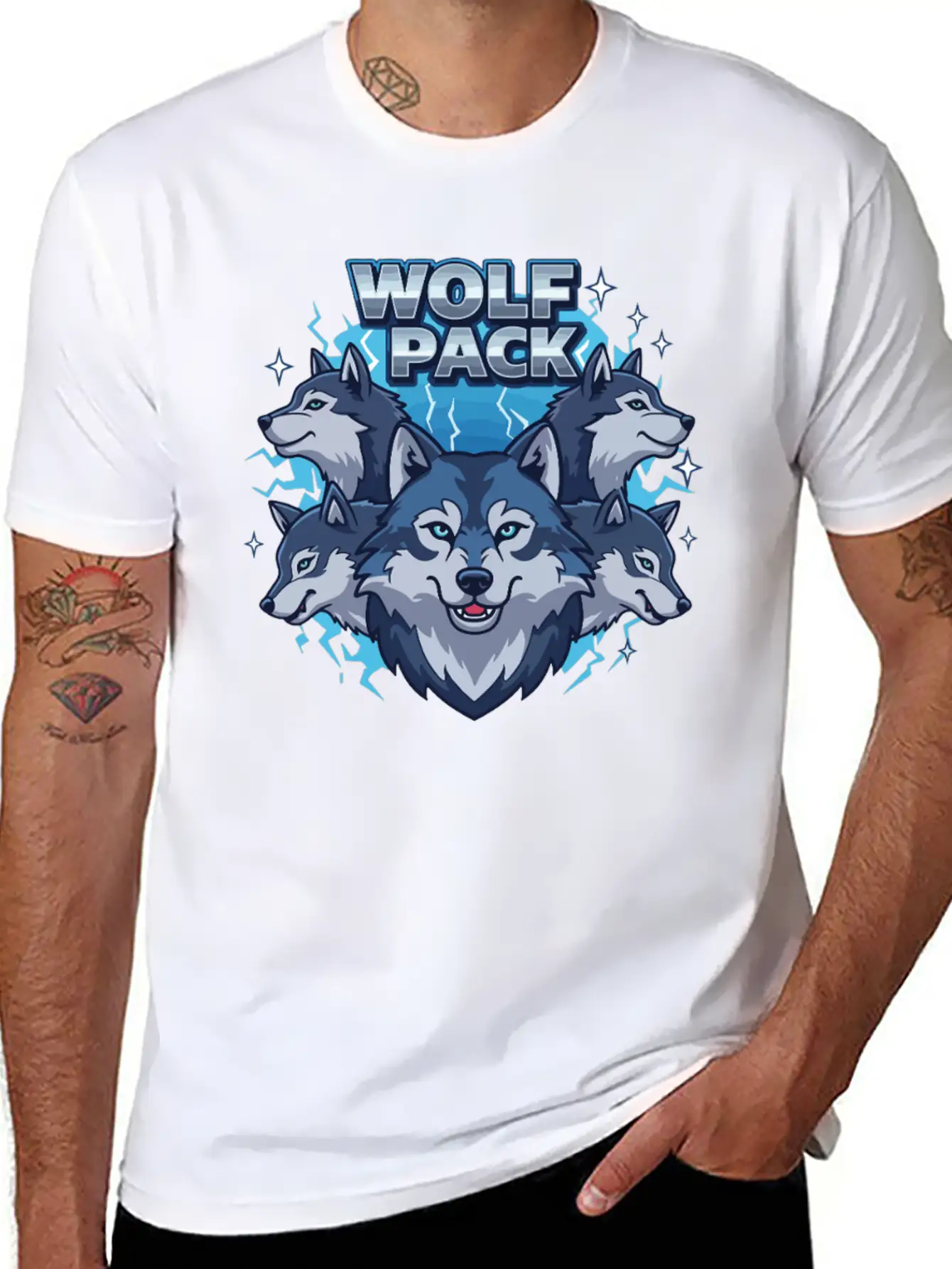 Wild Wolf Pack Power Classic Fit Graphic Tee For Daily Comfort – Unisex Cotton Shirt