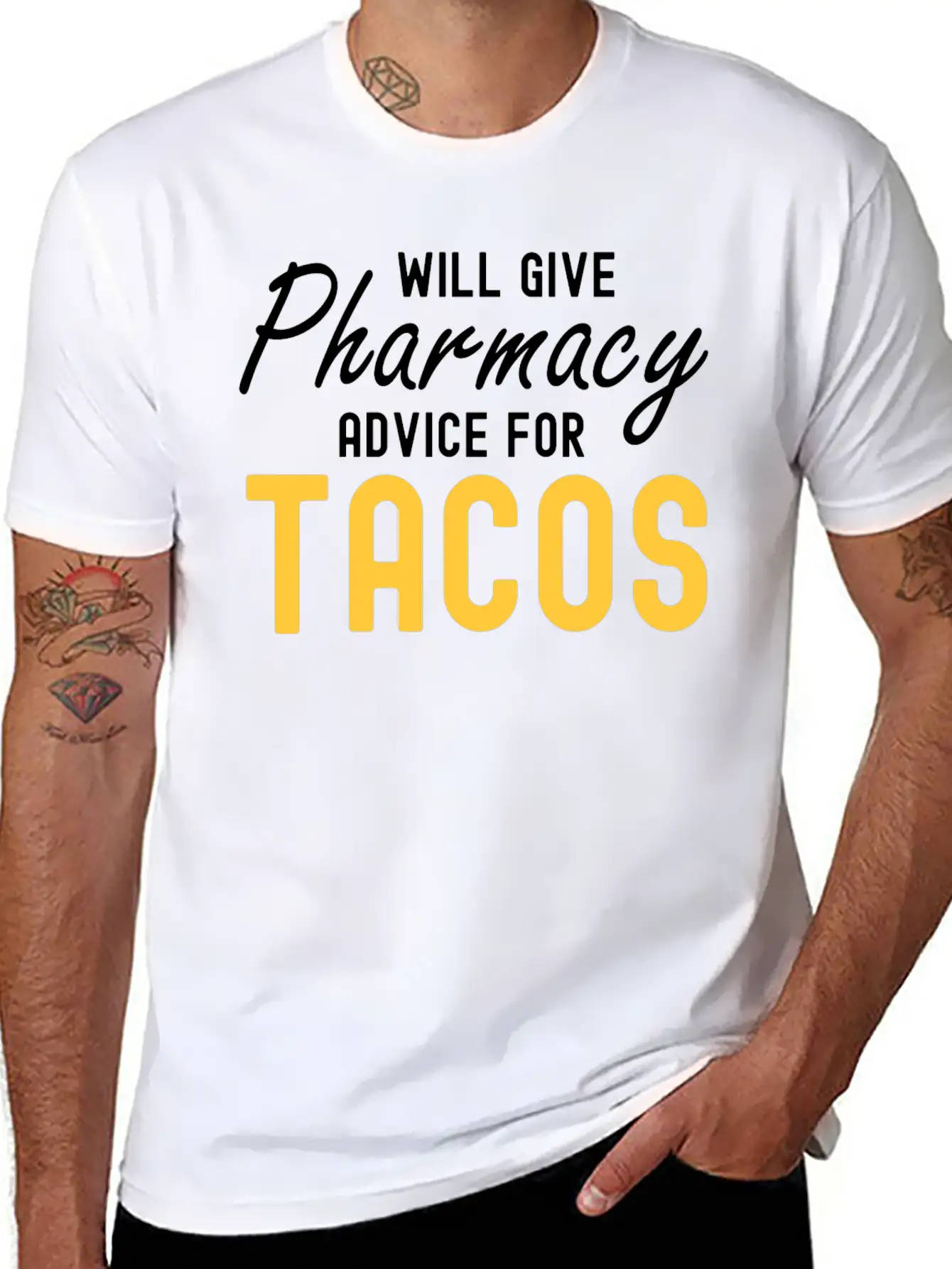 Will Give Pharmacy Advice For Tacos Relaxed Everyday Tee – Lightweight And Durable Cotton