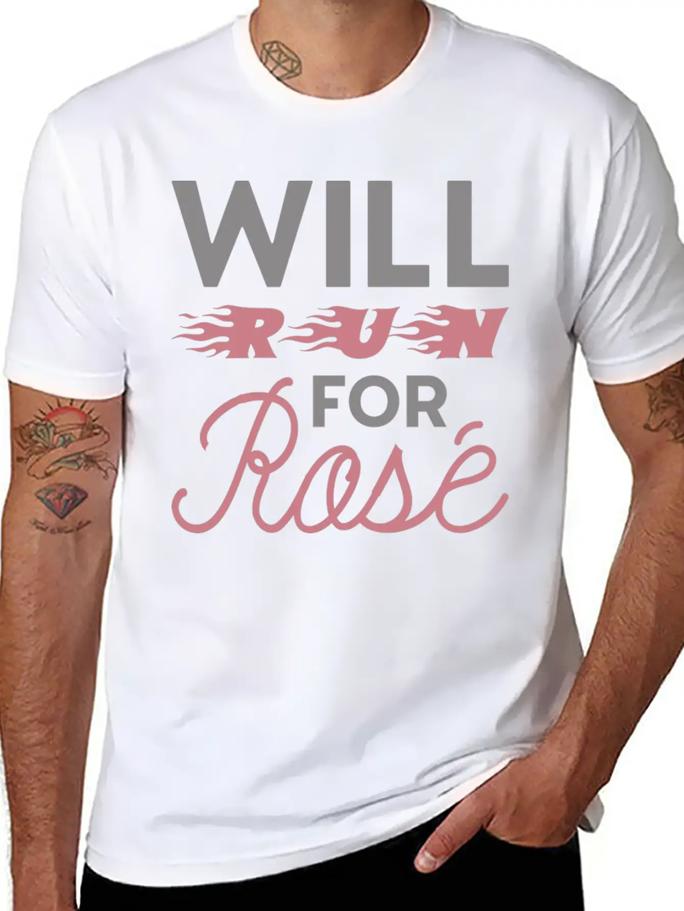 Will Run For Ros Lightweight Cotton T-Shirt – Daily Comfort Graphic Shirt