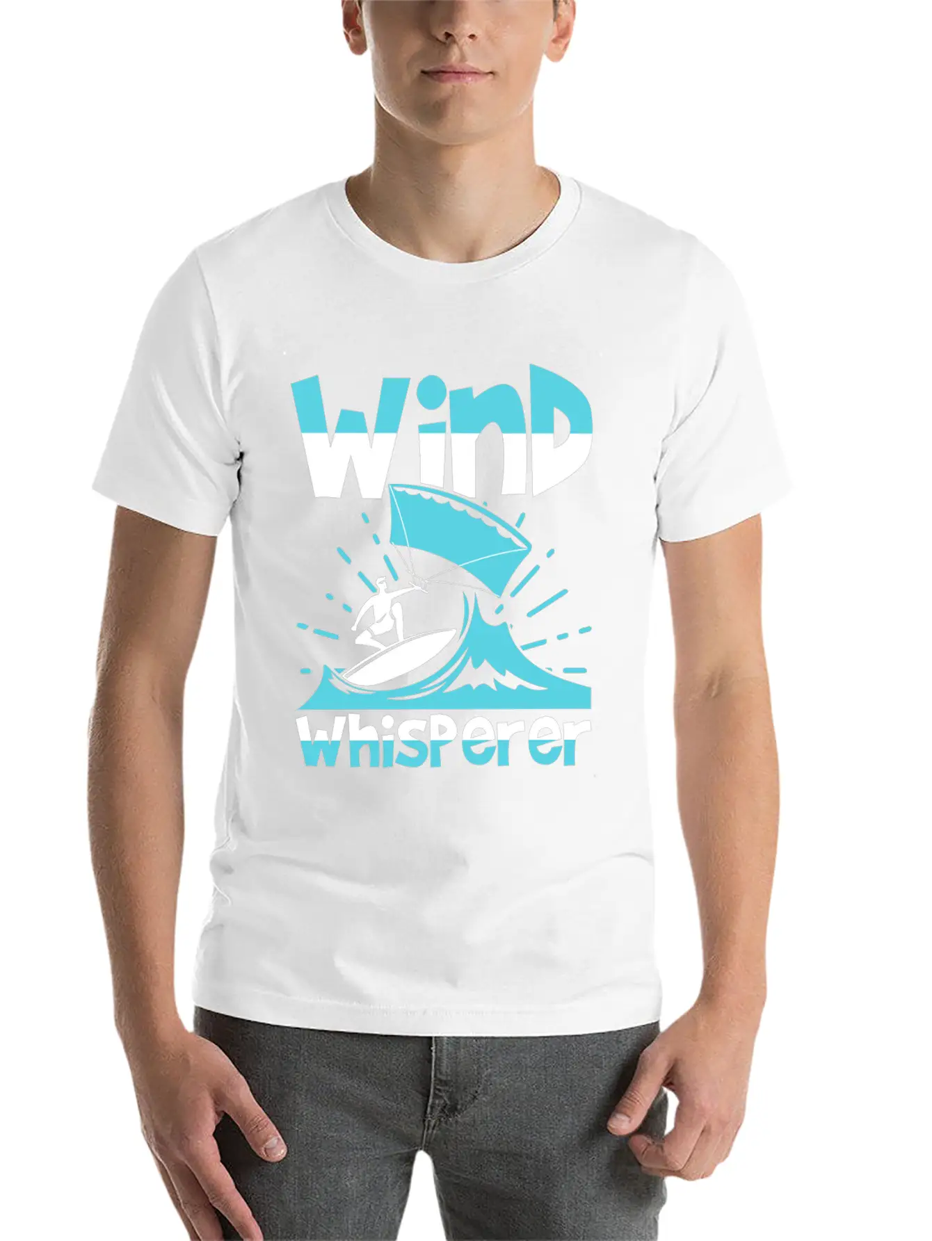 Wind Whisperer Funny Kitesurfing Kitesurfer Basic Graphic T-Shirt – Daily Comfort In Soft Cotton