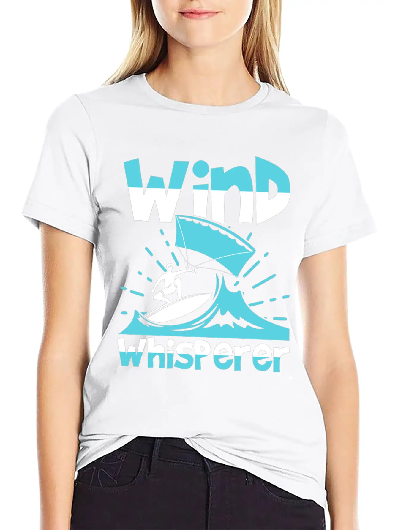 Wind Whisperer Funny Kitesurfing Kitesurfer Basic Graphic T-Shirt – Daily Comfort In Soft Cotton