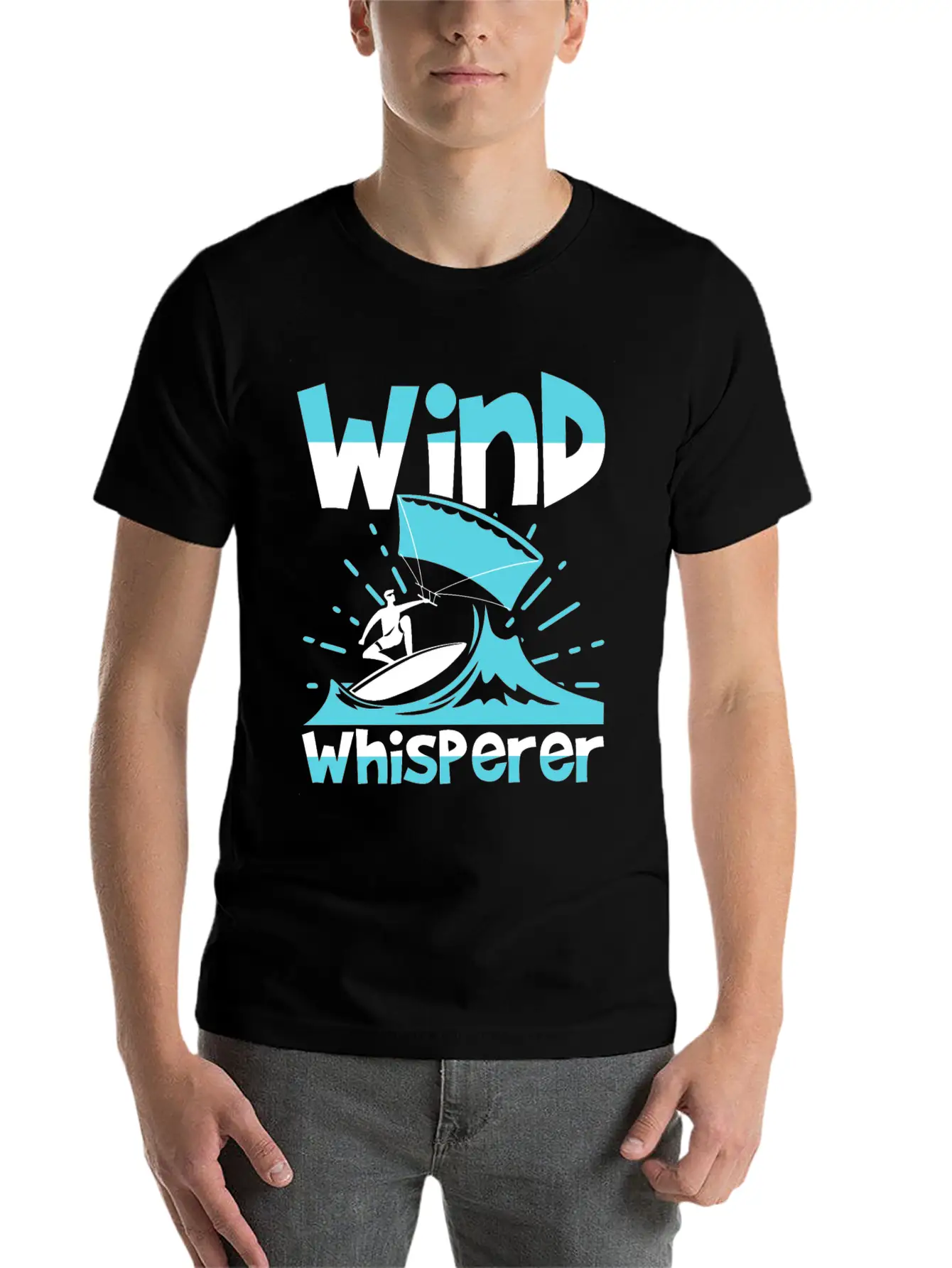 Wind Whisperer Funny Kitesurfing Kitesurfer Basic Graphic T-Shirt – Daily Comfort In Soft Cotton