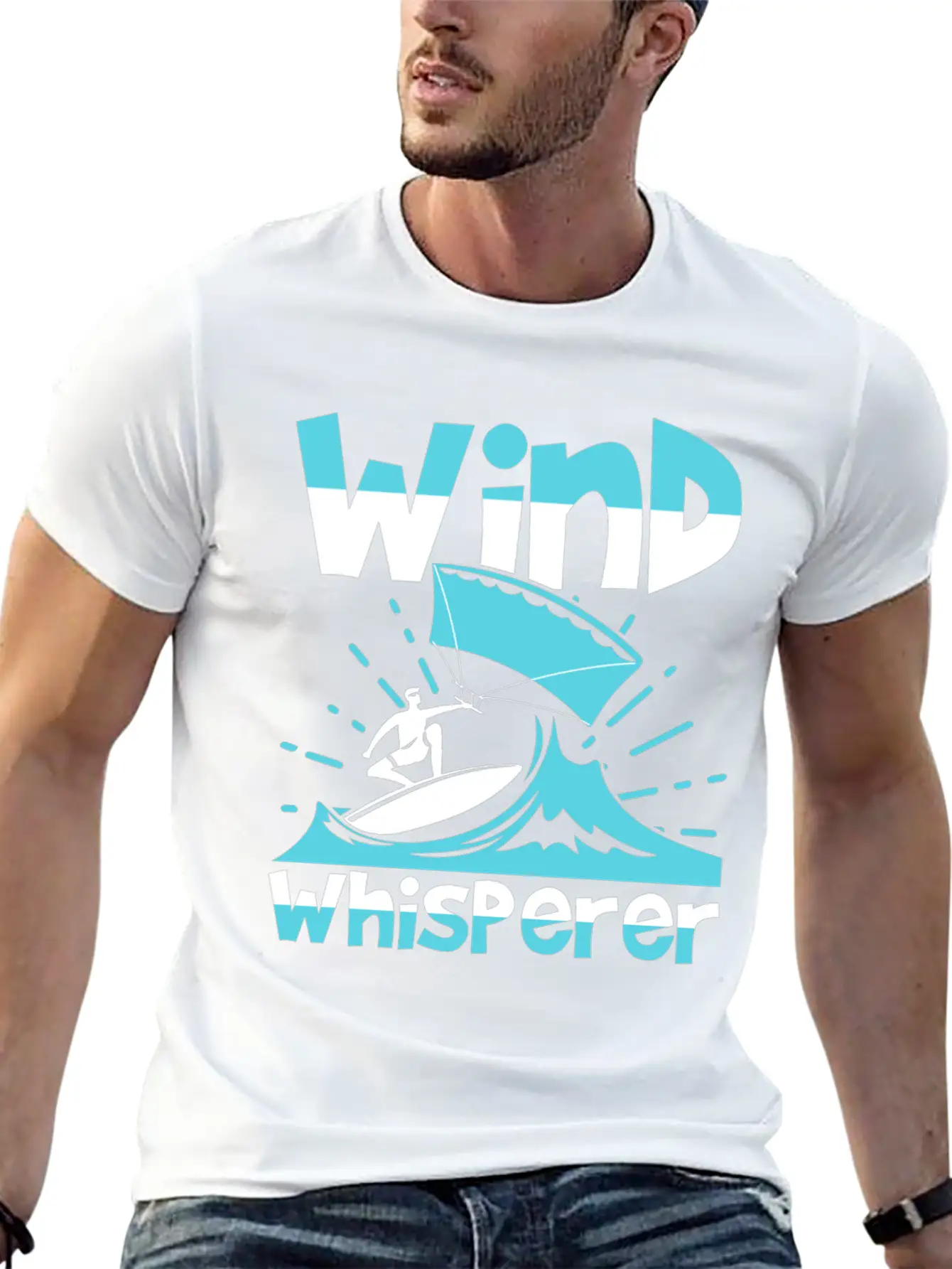 Wind Whisperer Funny Kitesurfing Kitesurfer Basic Graphic T-Shirt – Daily Comfort In Soft Cotton