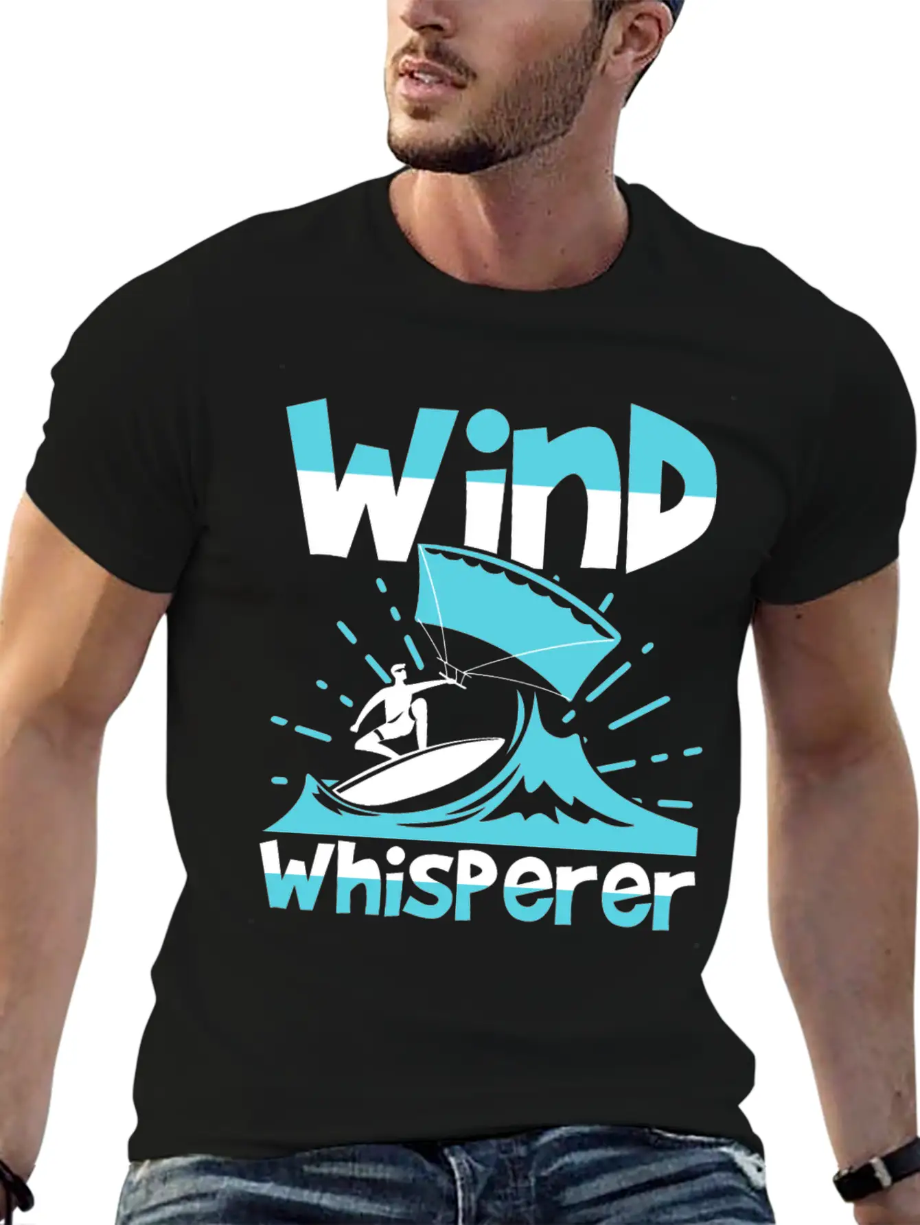 Wind Whisperer Funny Kitesurfing Kitesurfer Basic Graphic T-Shirt – Daily Comfort In Soft Cotton