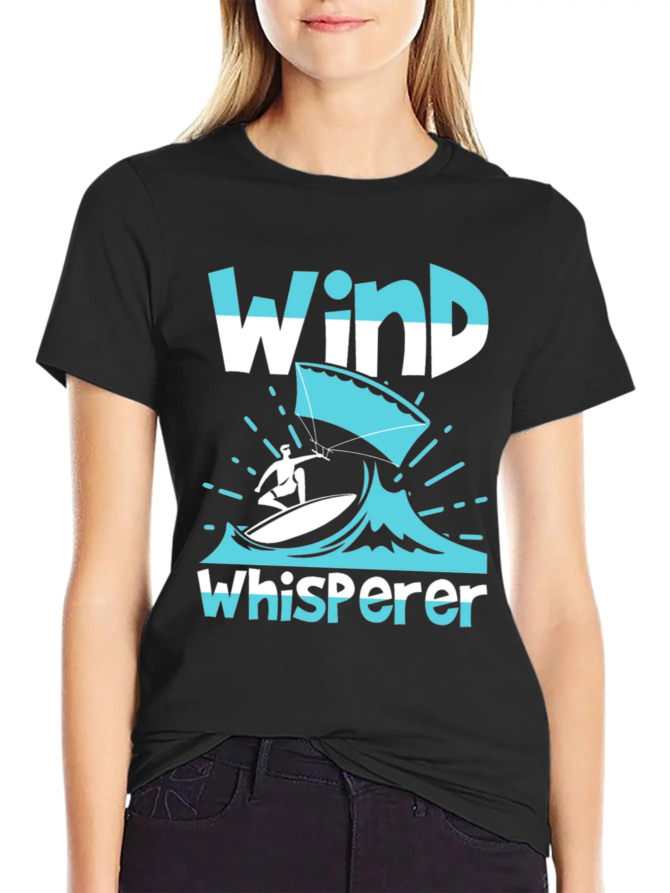 Wind Whisperer Funny Kitesurfing Kitesurfer Basic Graphic T-Shirt – Daily Comfort In Soft Cotton